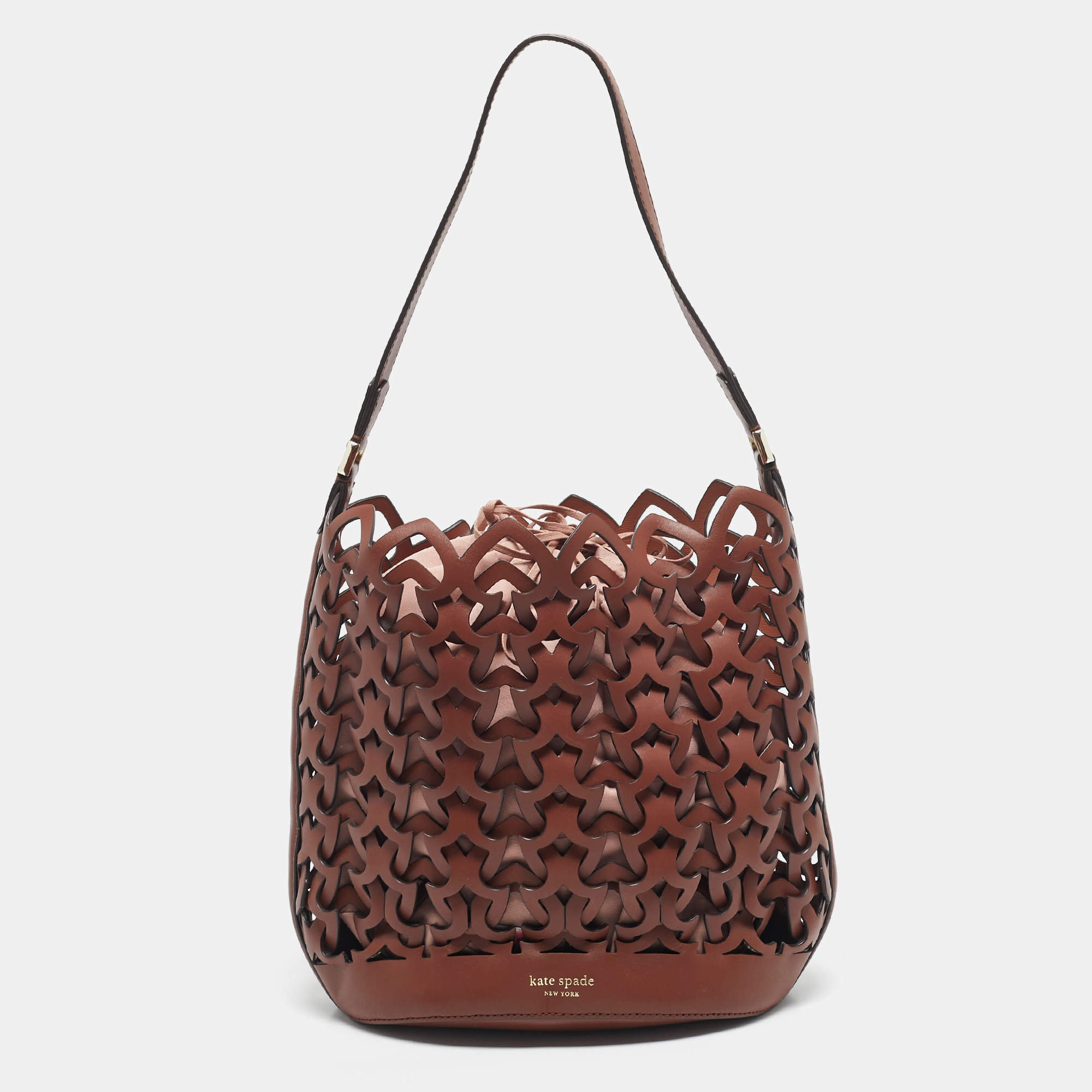 Pre Owned Kate Spade Brown Leather Medium Dorie Bucket Bag