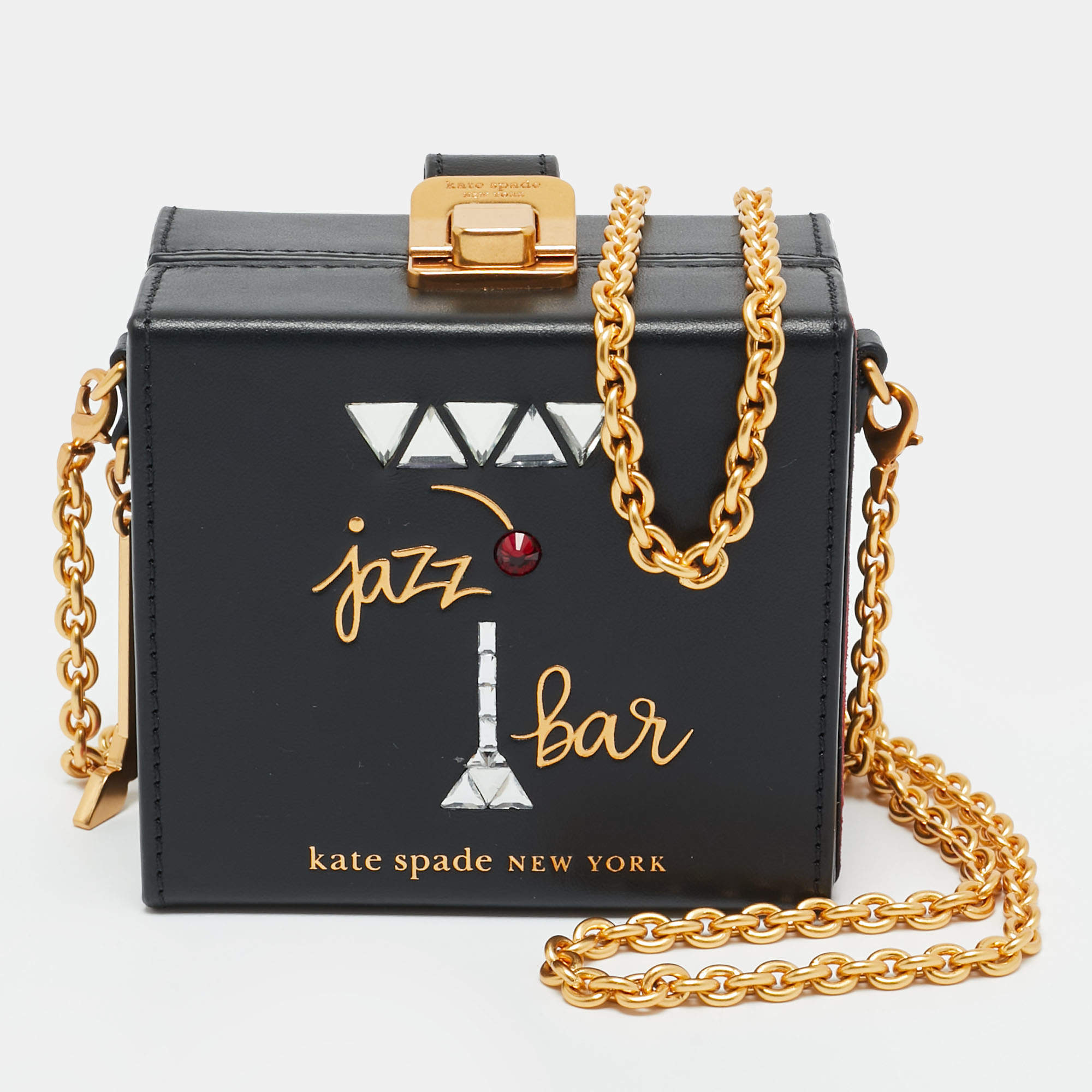 Pre Owned Kate Spade Black Leather Micro Matchbox Crossbody Bag