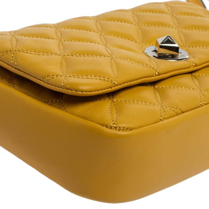 Kate Spade Yellow Quilted Leather Turnlock Flap Crossbody Bag Kate Spade