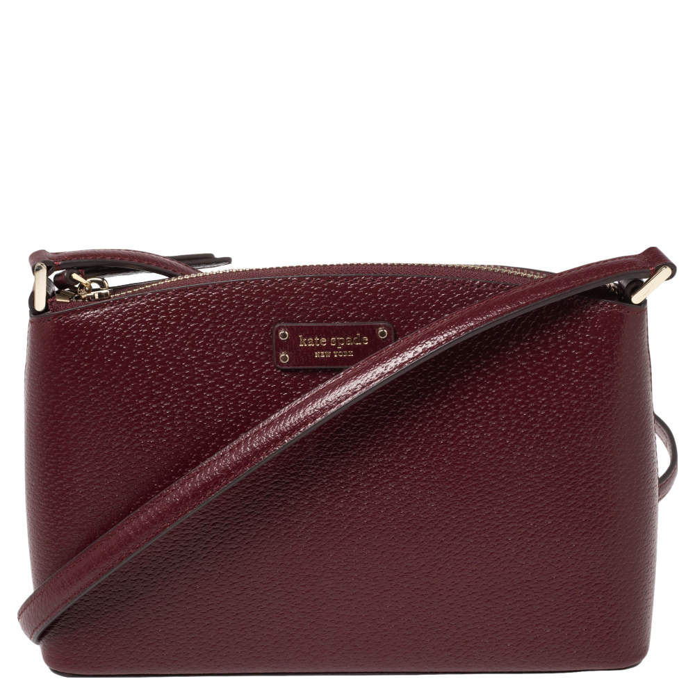 مملوكة مسبقًا Kate Spade Burgundy Leather Jeanne Crossbody Bag