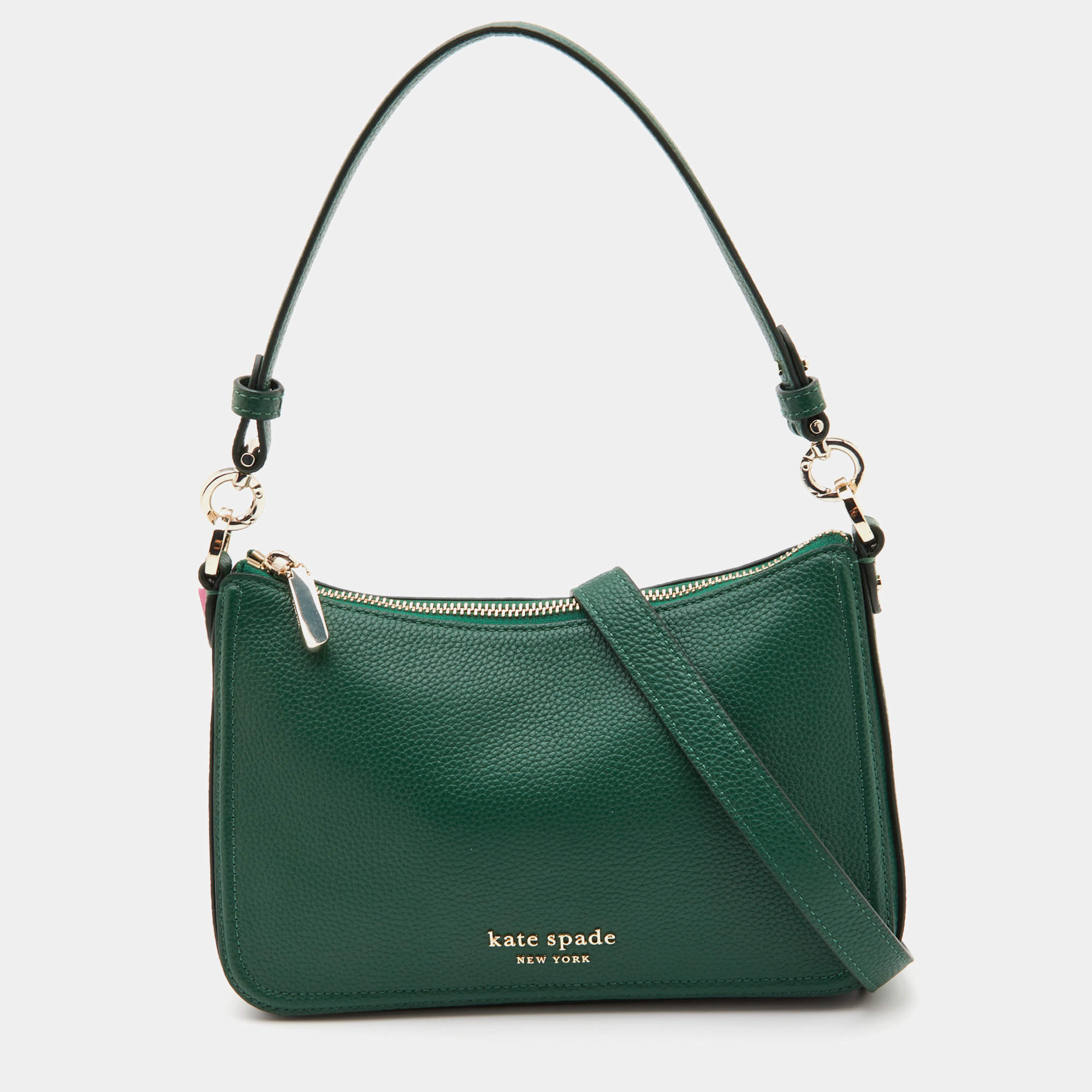 Kate Spade Green Leather Hudson Crossbody Bag