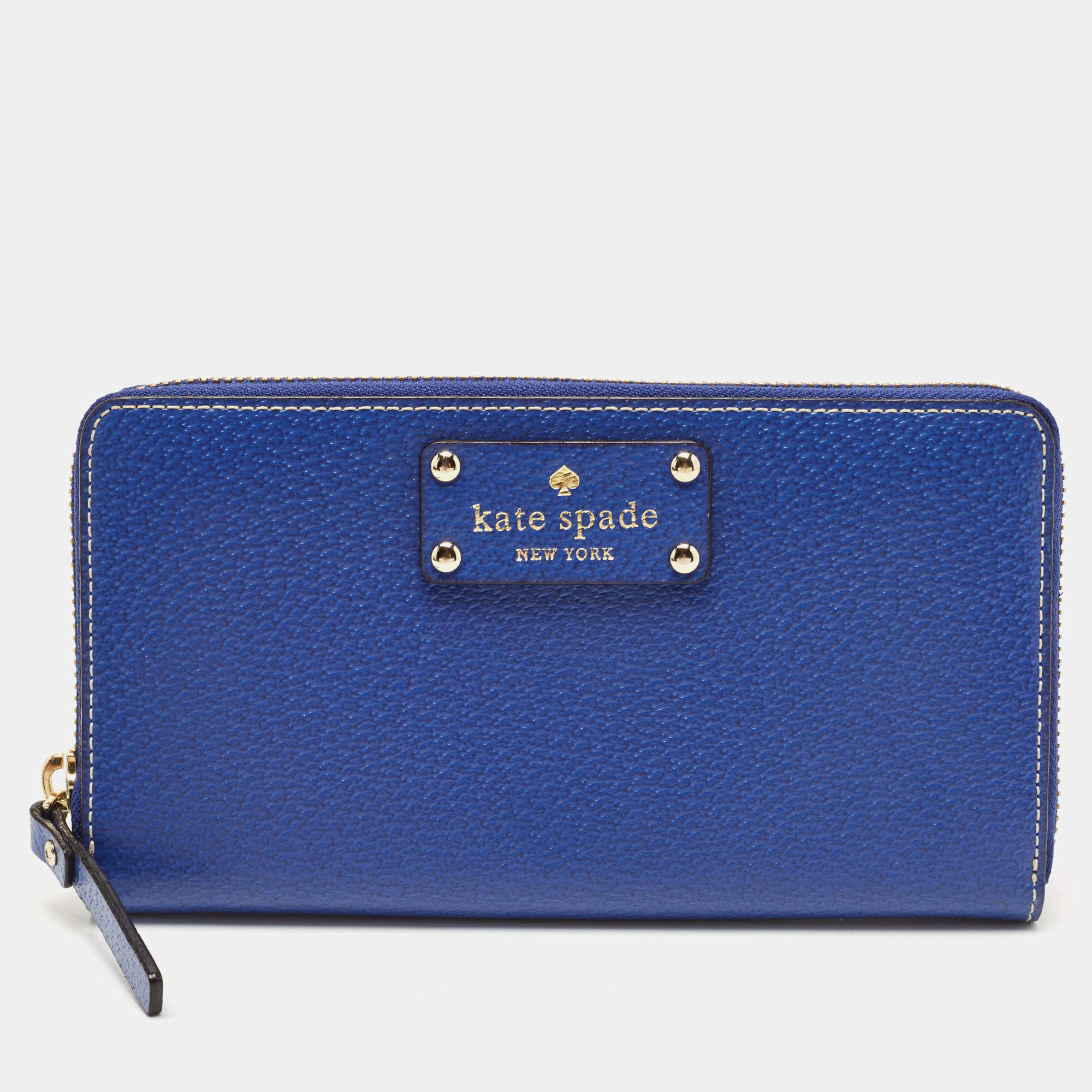 Kate Spade Blue Leather Wellesley Neda Continental Wallet