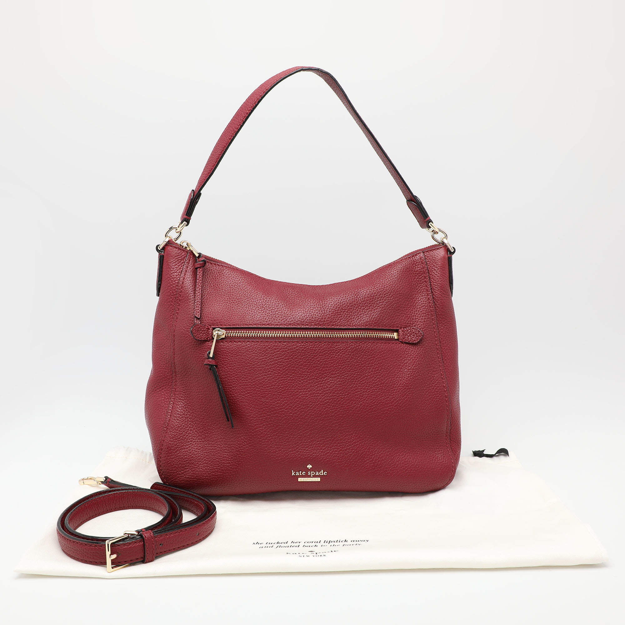 Kate Spade Burgundy Leather Jackson Street Hayden Hobo Kate Spade TLC