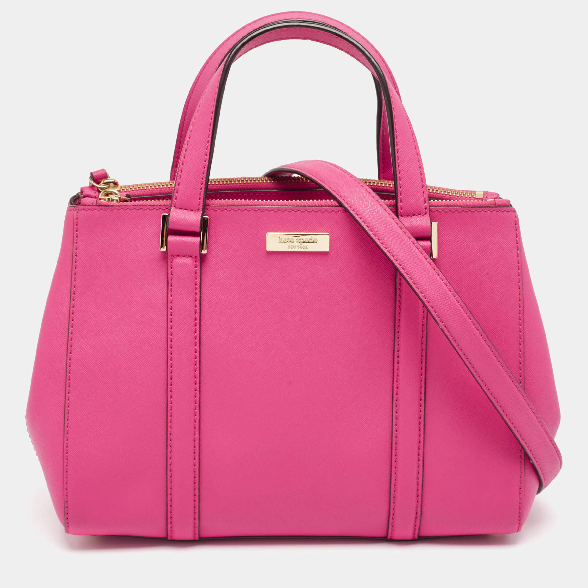 Kate Spade Pink Leather Newberry Lane Loden Tote