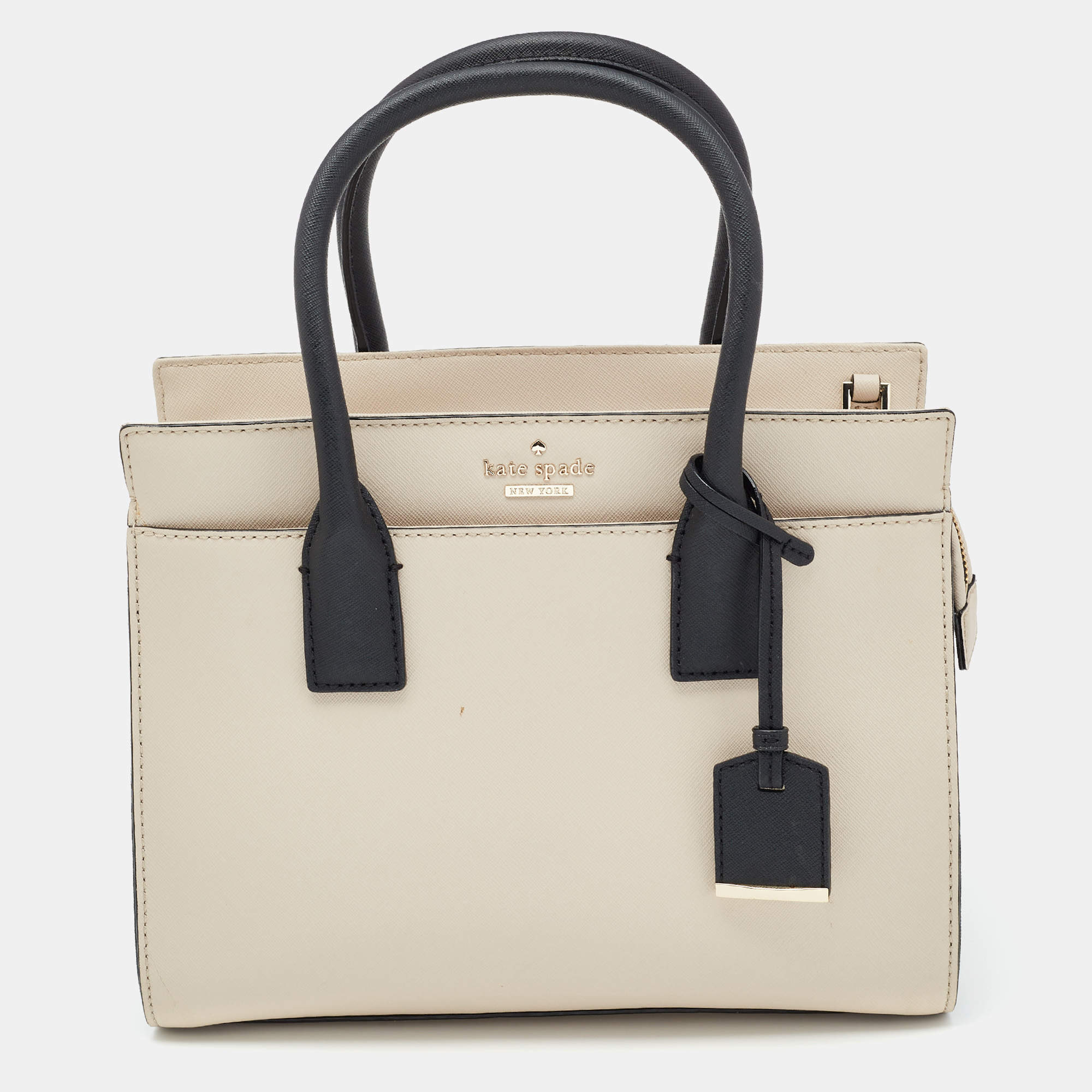 Kate Spade Beige/Black Leather Cameron Street Candace Tote