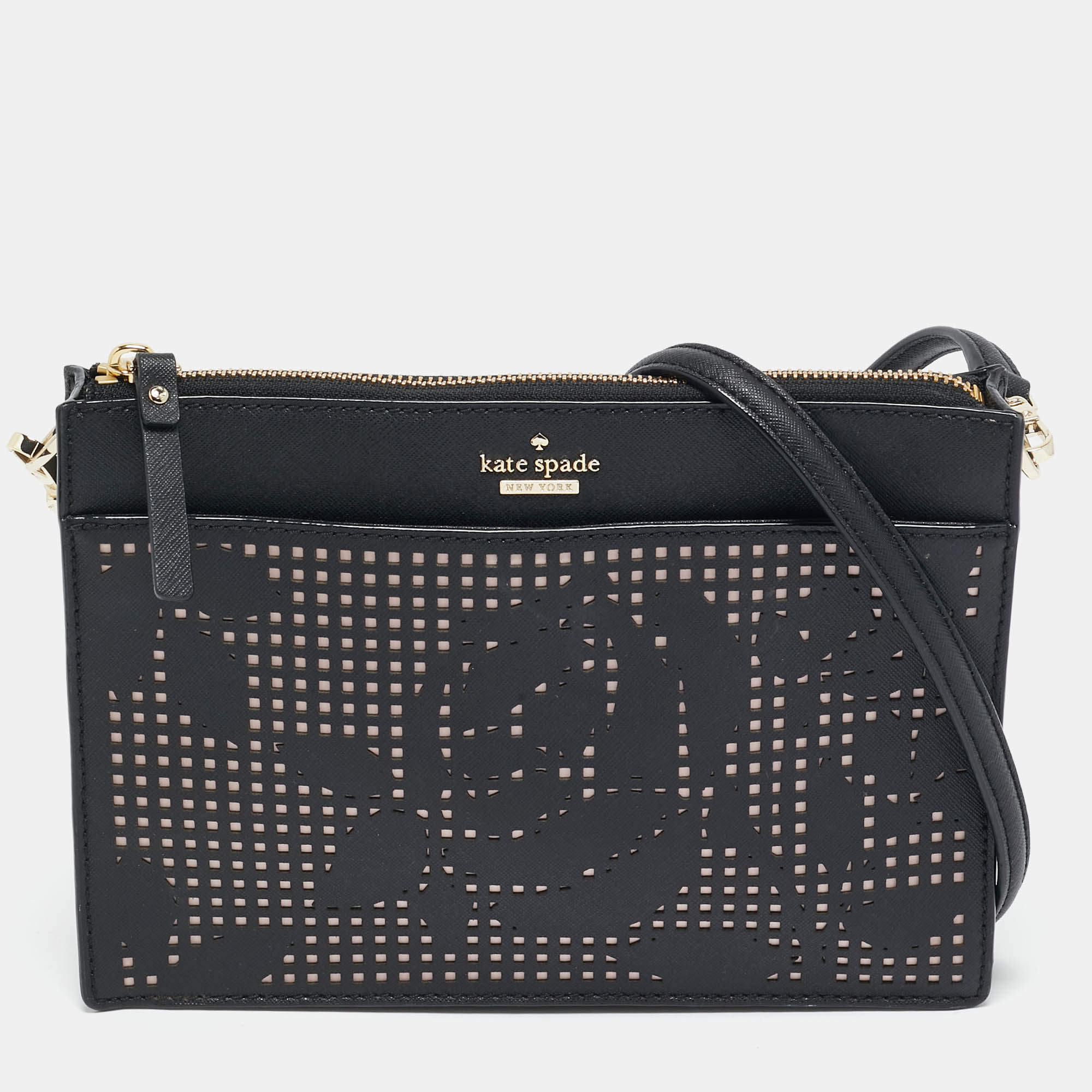 Kate Spade Black Leather Cameron Street Clarise Crossbody Bag  