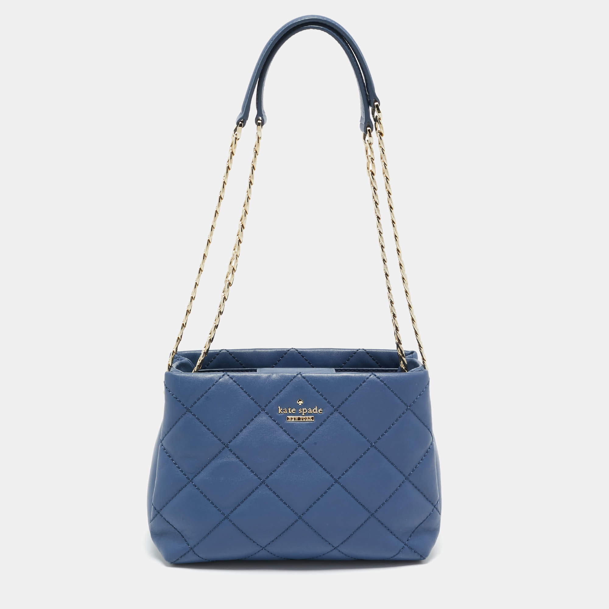 Kate Spade Blue Quilted Leather Emerson Place Phoebe Shoulder Bag