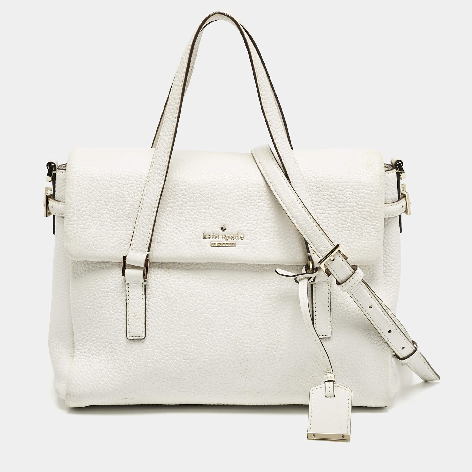 Kate Spade White Leather Holden Street Leslie Satchel