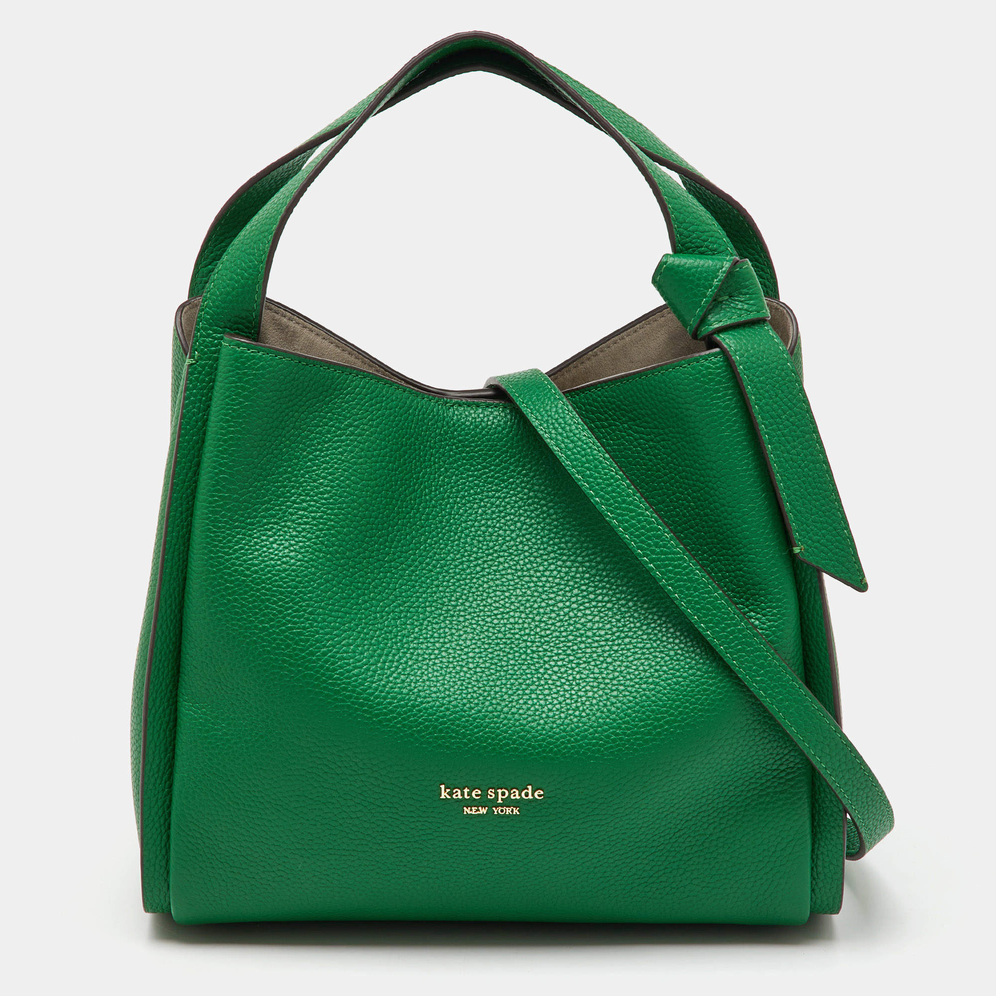 Pre Owned Kate Spade Green Leather Medium Knott Tote
