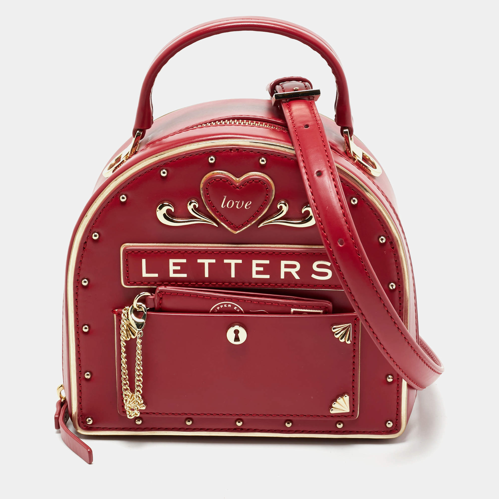 Pre Owned Kate Spade Red Leather Yours Truly Mailbox Top Handle Bag