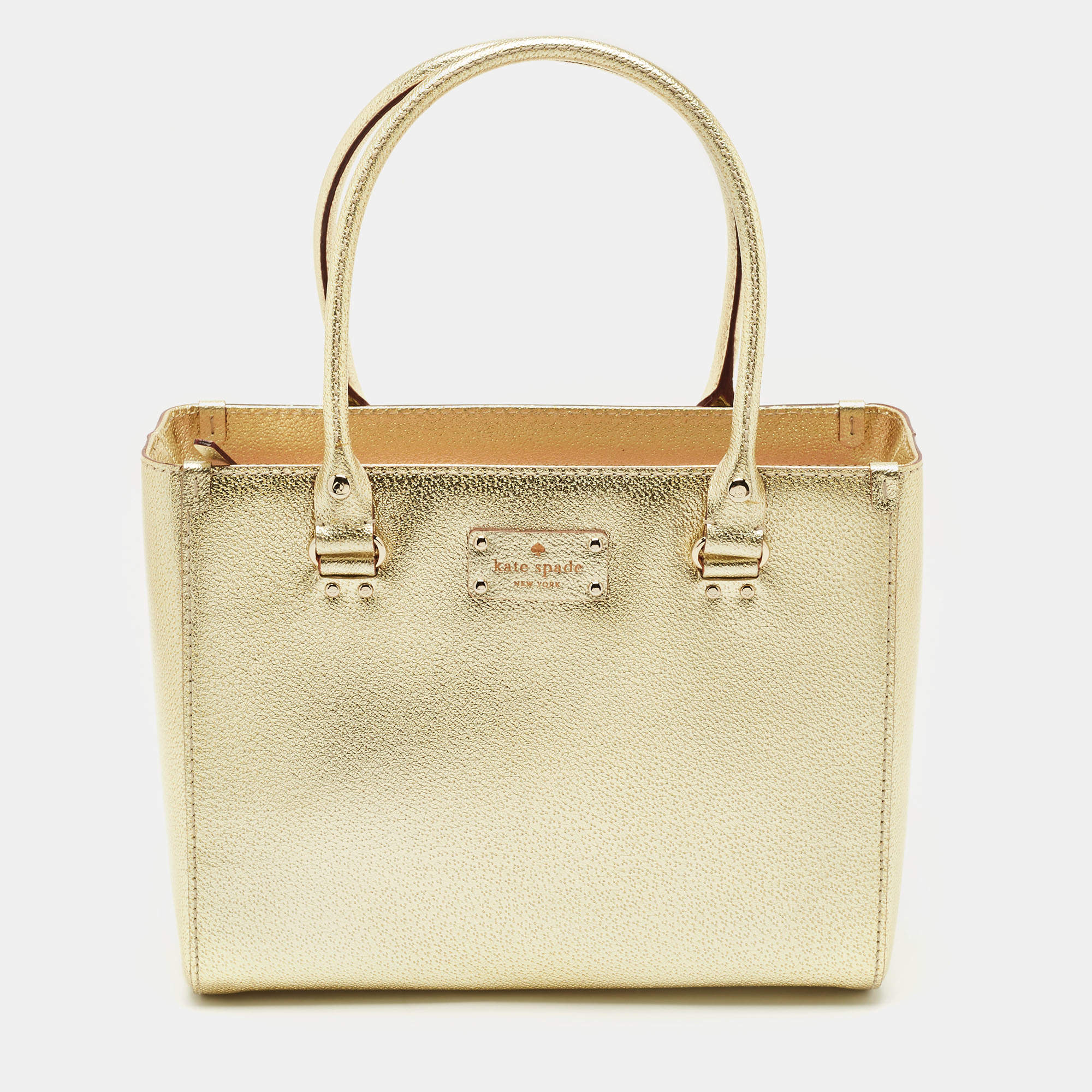 Kate Spade Gold Leather Quinn Wellesley Tote