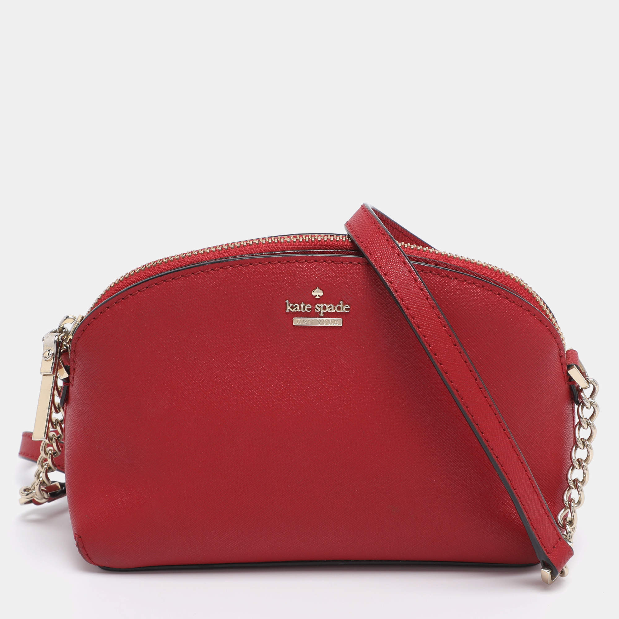 Pre Owned Kate Spade Red Leather Cameron Street Hilli Crossbody Bag
