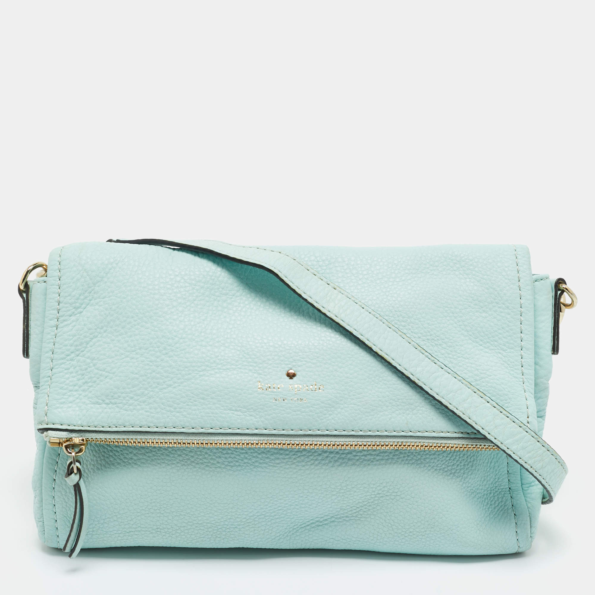 Pre Owned Kate Spade Light Green Leather Cobble Hill Clarke Crossbody Bag