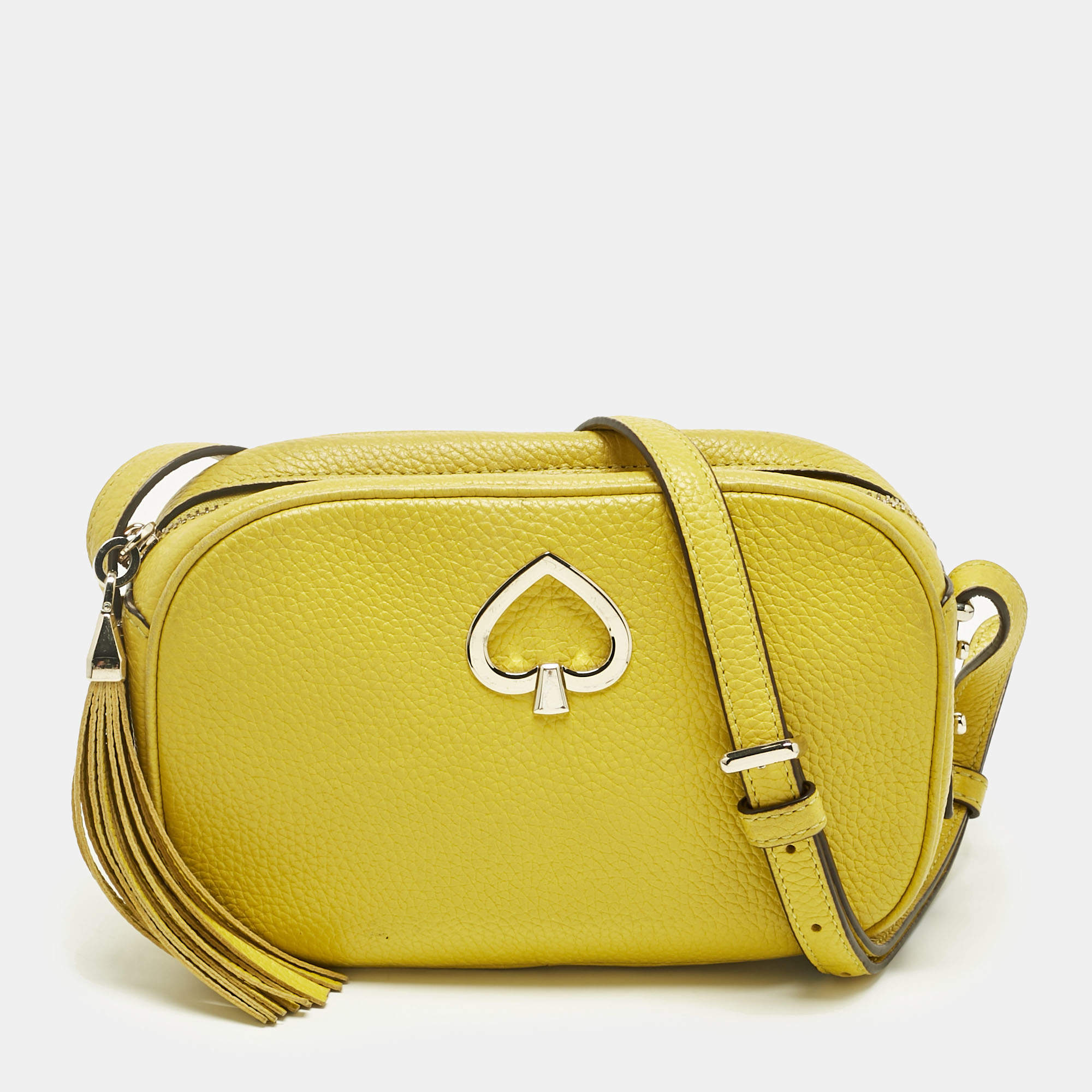 Pre Owned Kate Spade Green Leather Kourtney Camera Crossbody Bag