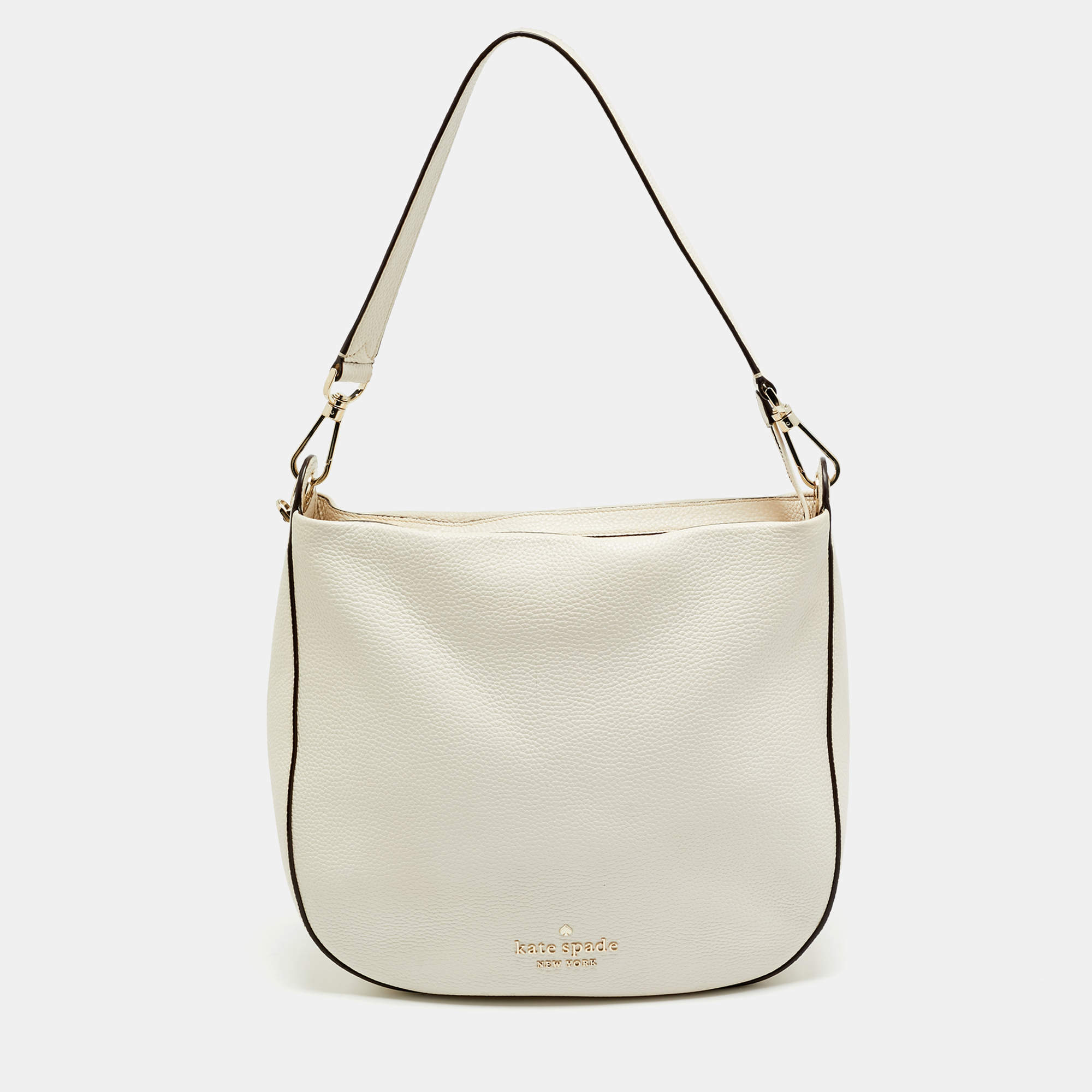 Pre Owned Kate Spade Lexy Off White Leather Hobo