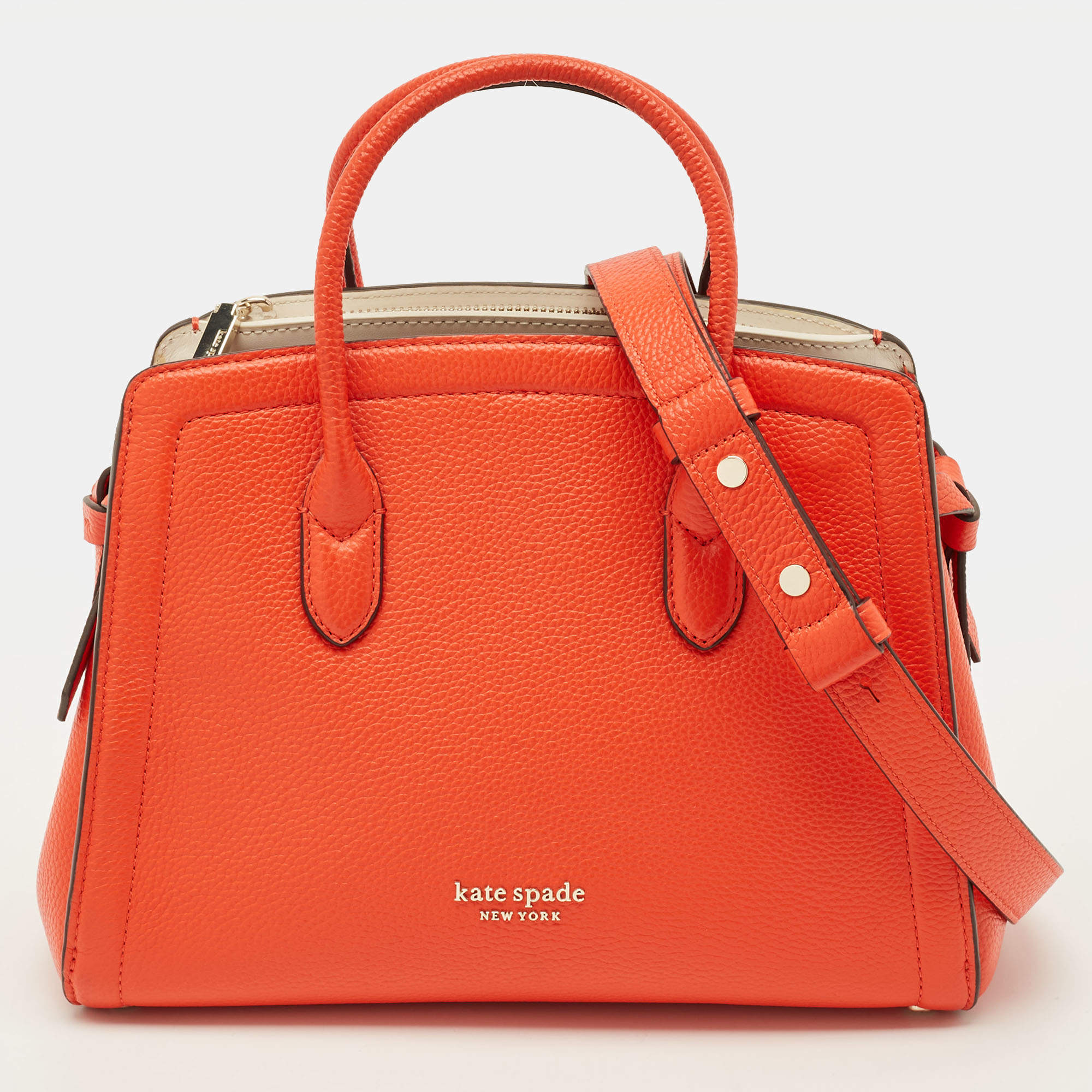 Pre Owned Kate Spade Knott Orange Leather Satchel