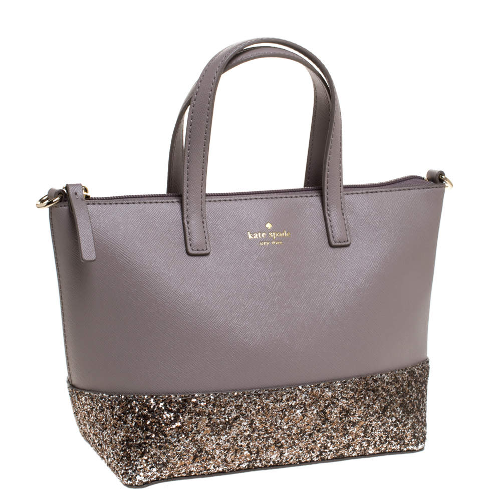 kate spade silver glitter tote