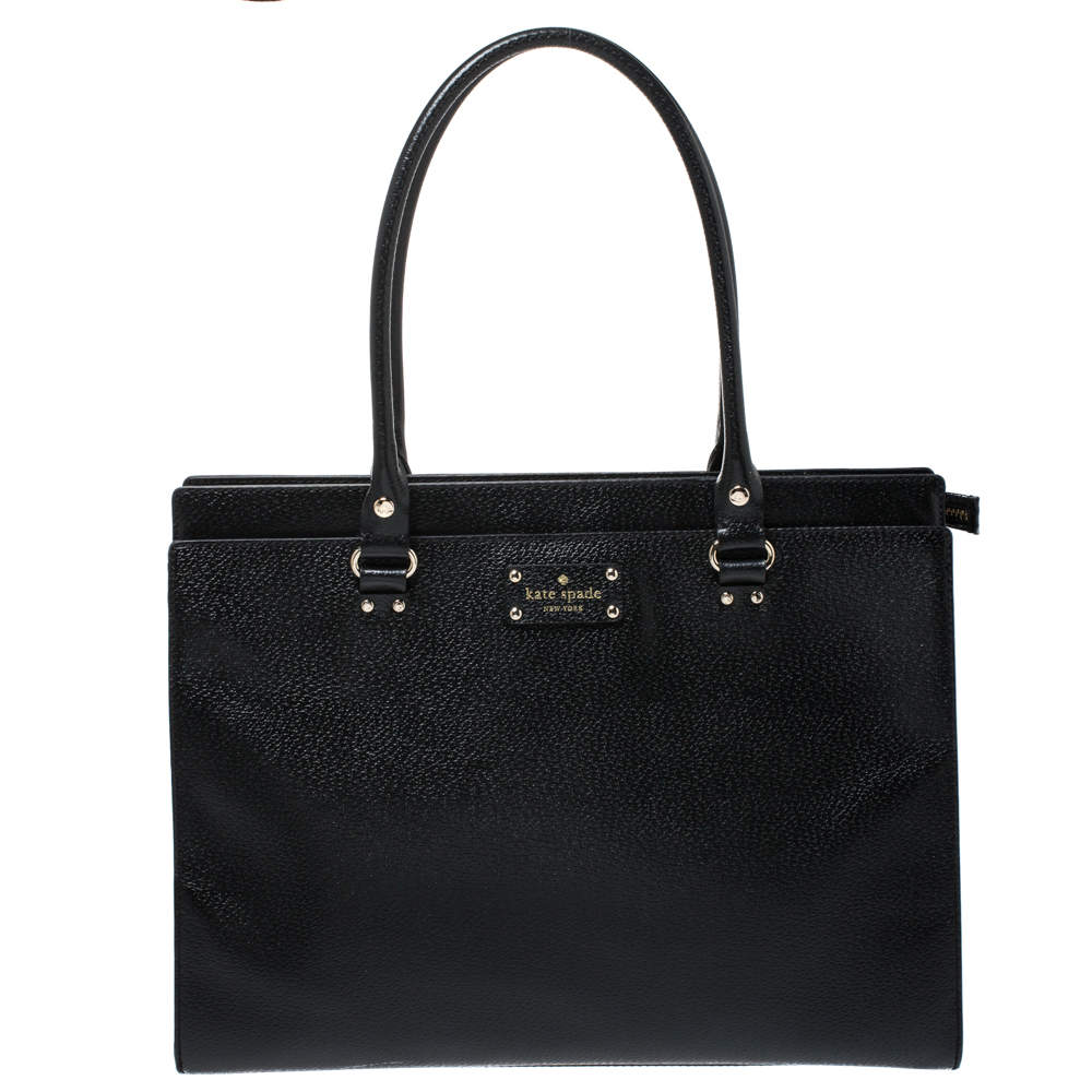 Pre Owned Kate Spade Black Leather Tote