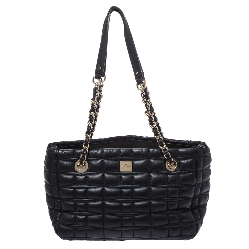 Kate Spade Black Square Quilted Leather Chain Tote Kate Spade | TLC