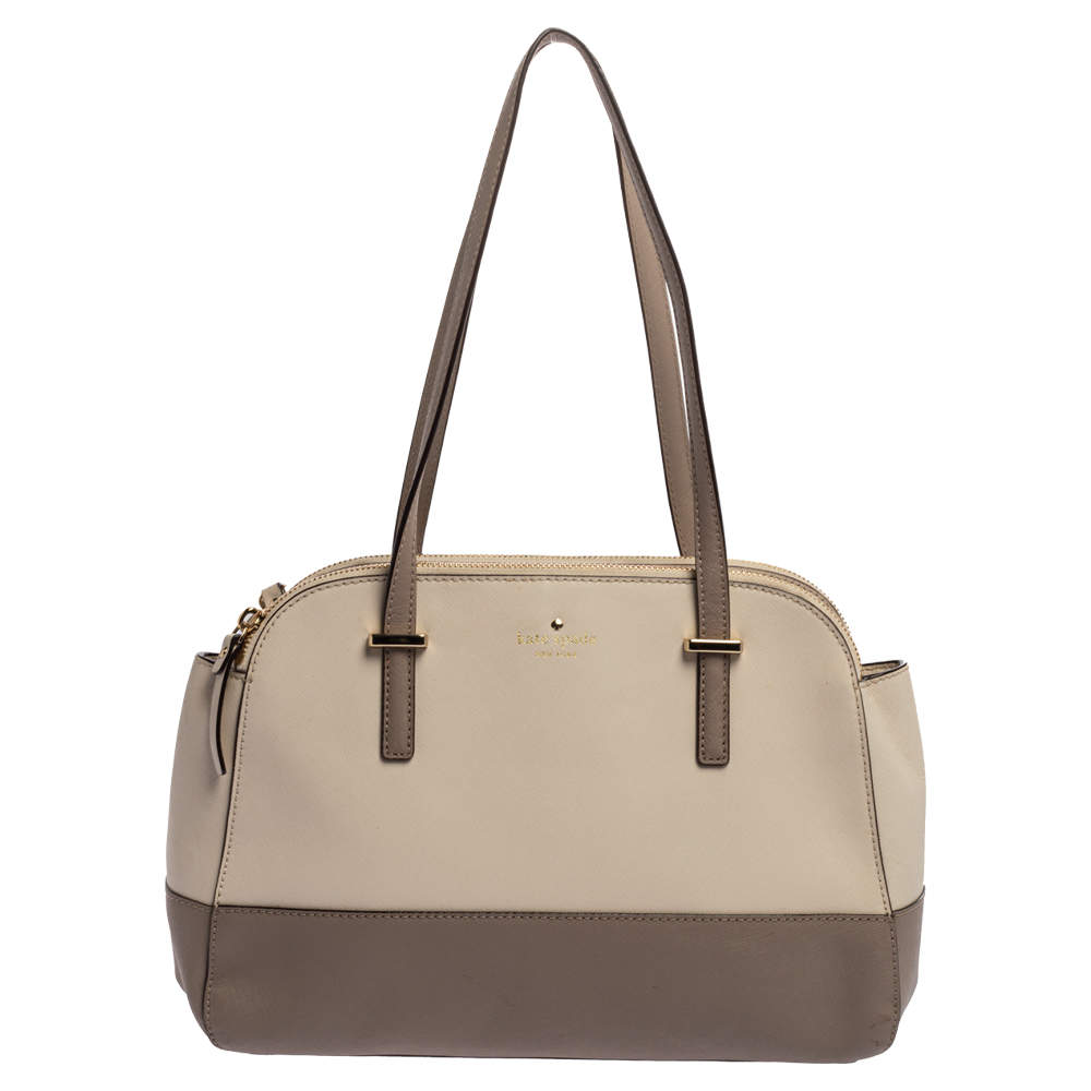 Pre Owned Kate Spade Beige Leather Cedar Street Maise Satchel