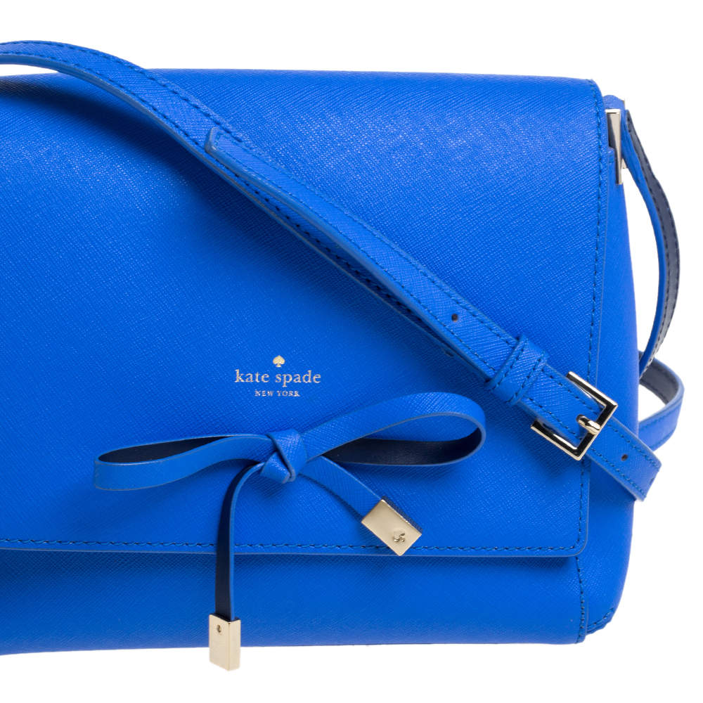 Leather crossbody bag Kate Spade Blue in Leather - 28016477