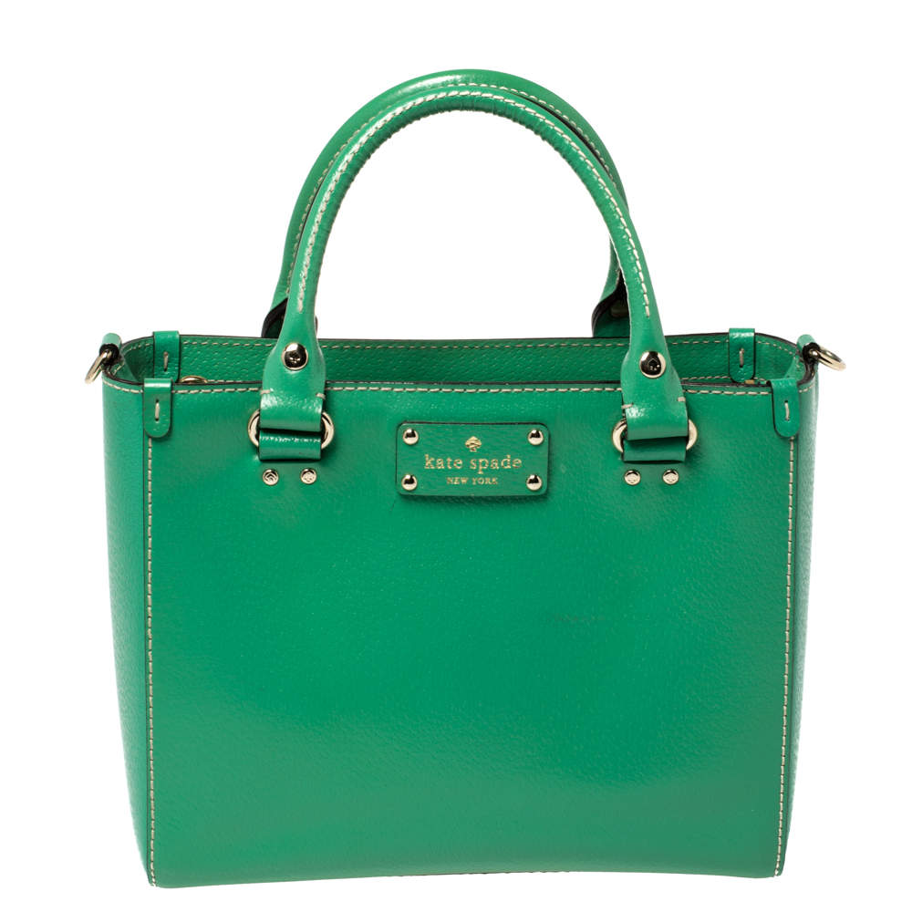 Pre Owned حقيبة كيت سبيد ويليسلي كوين جلد أخضر