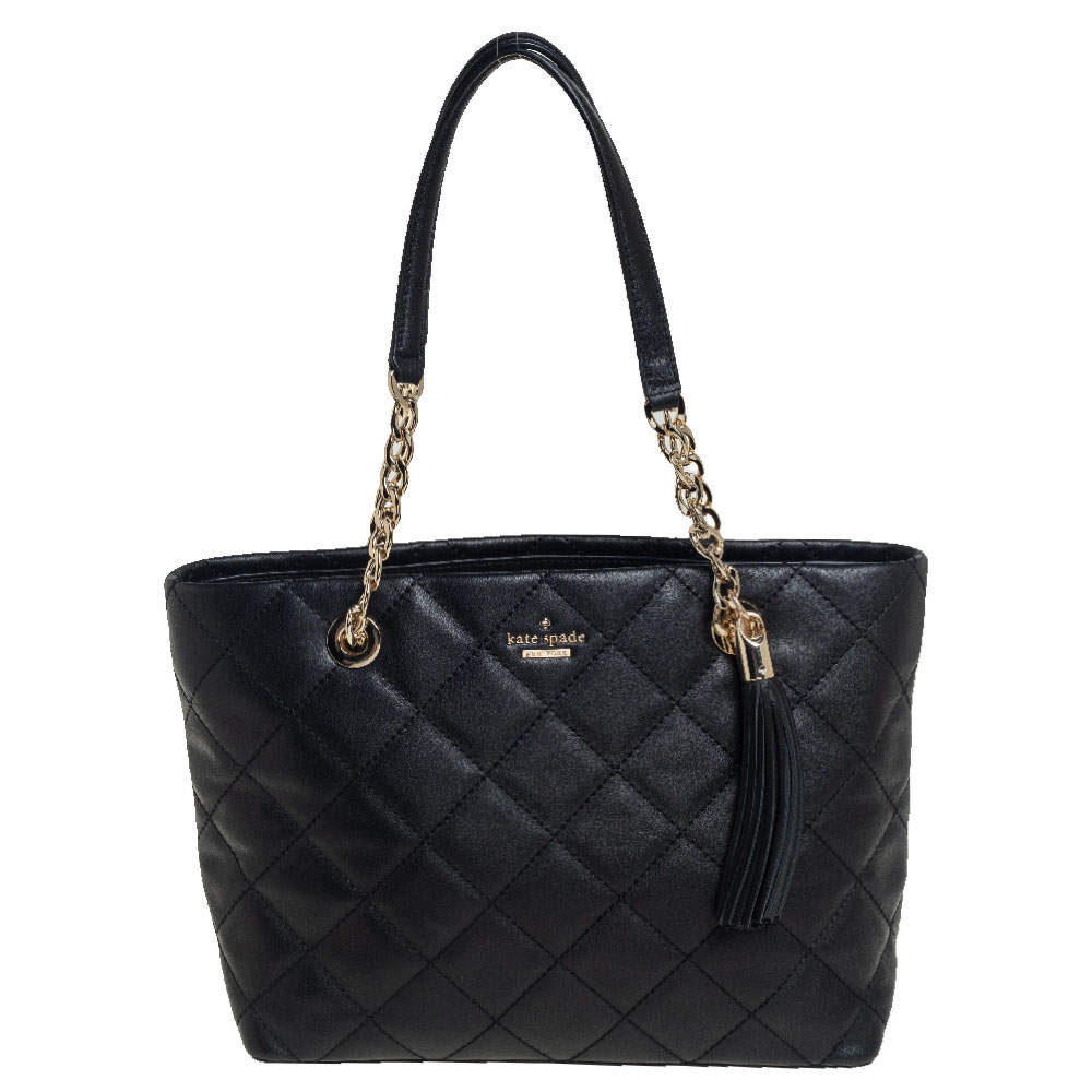 مملوكة مسبقًا حقيبة يد كيت سبيد امرسون بلاس فوبي جلد مبطن أسود