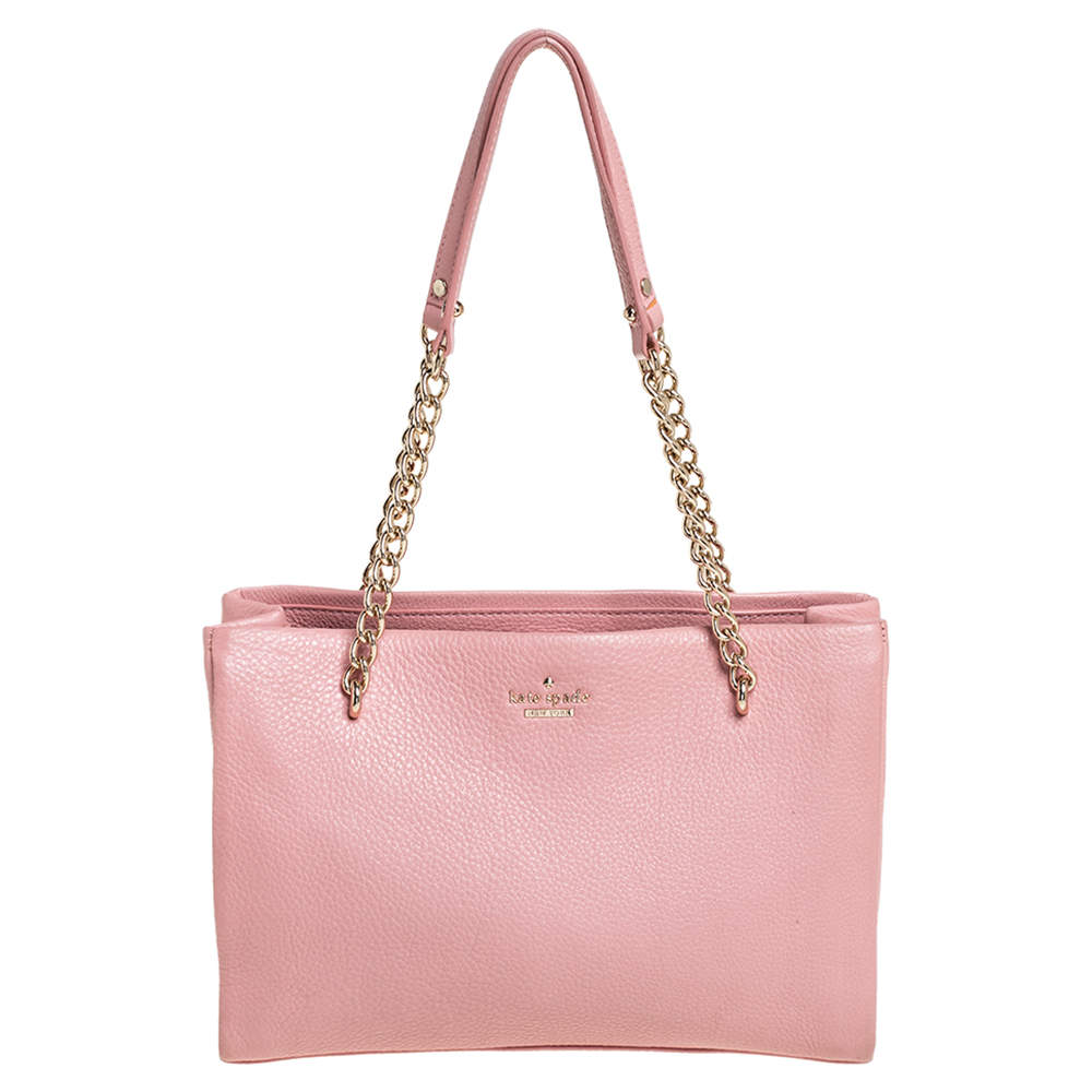 Pre Owned Kate Spade Pink Leather Jordyn Tote