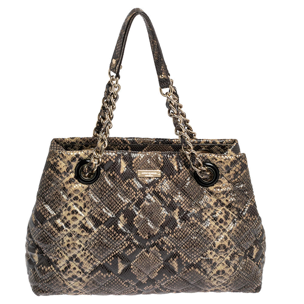 Kate Spade Multicolor Quilted Python Embossed Leather Maryanne Shoulder Bag