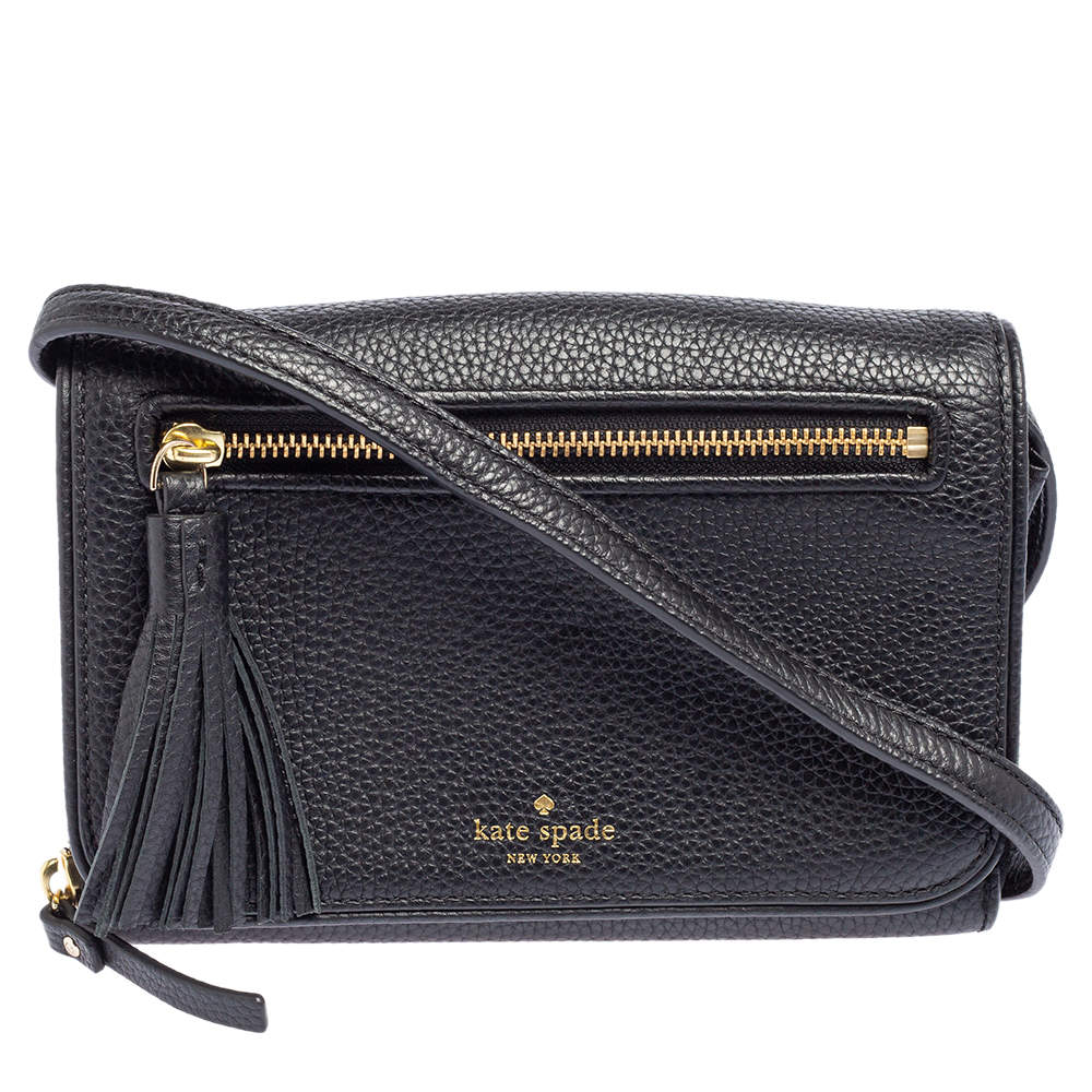 مملوكة مسبقًا Kate Spade Black Leather Chester Street Avie Crossbody Bag