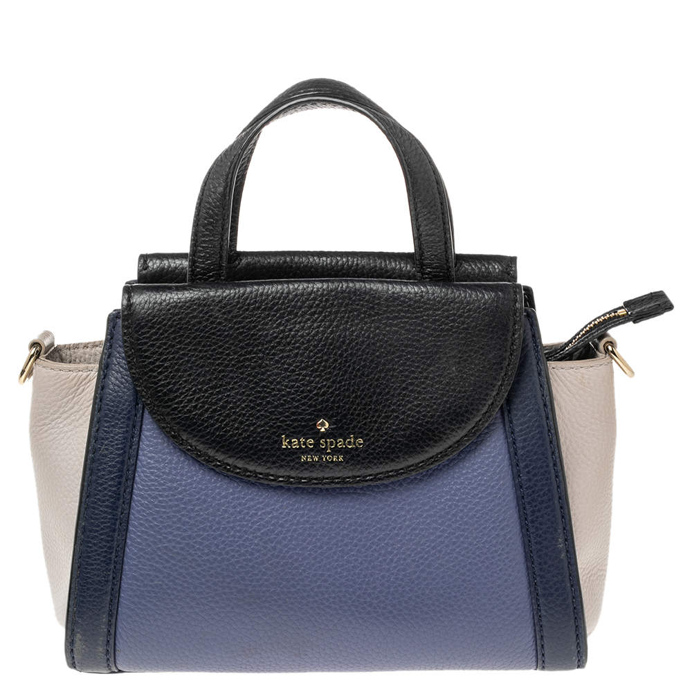 Pre Owned Kate Spade Tri Color Leather Small Cobble Hill Adrien Top Handle Bag
