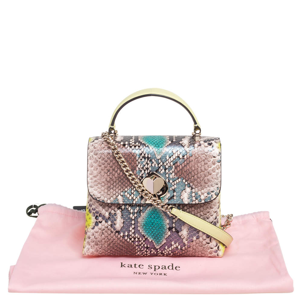 Kate Spade Multicolor Snakeskin Embossed Leather Nicola Twistlock