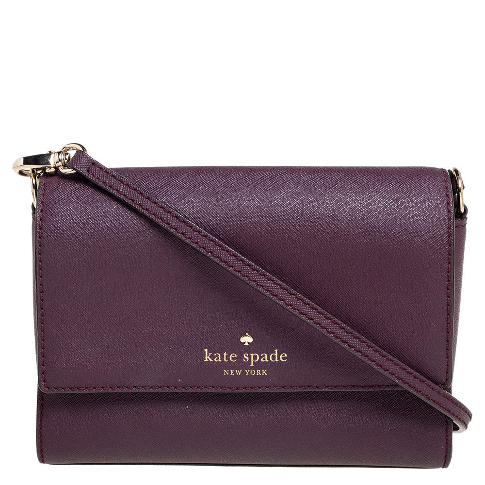 Kate Spade Plum Leather Cedar Street Magnolia Crossbody Bag Kate