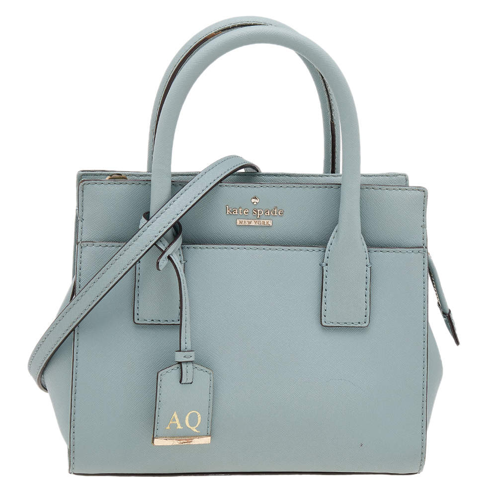 Pre Owned حقيبة يد توتس كيت سبيد كاميرون ستريت كاندانس جلد أزرق فاتح
