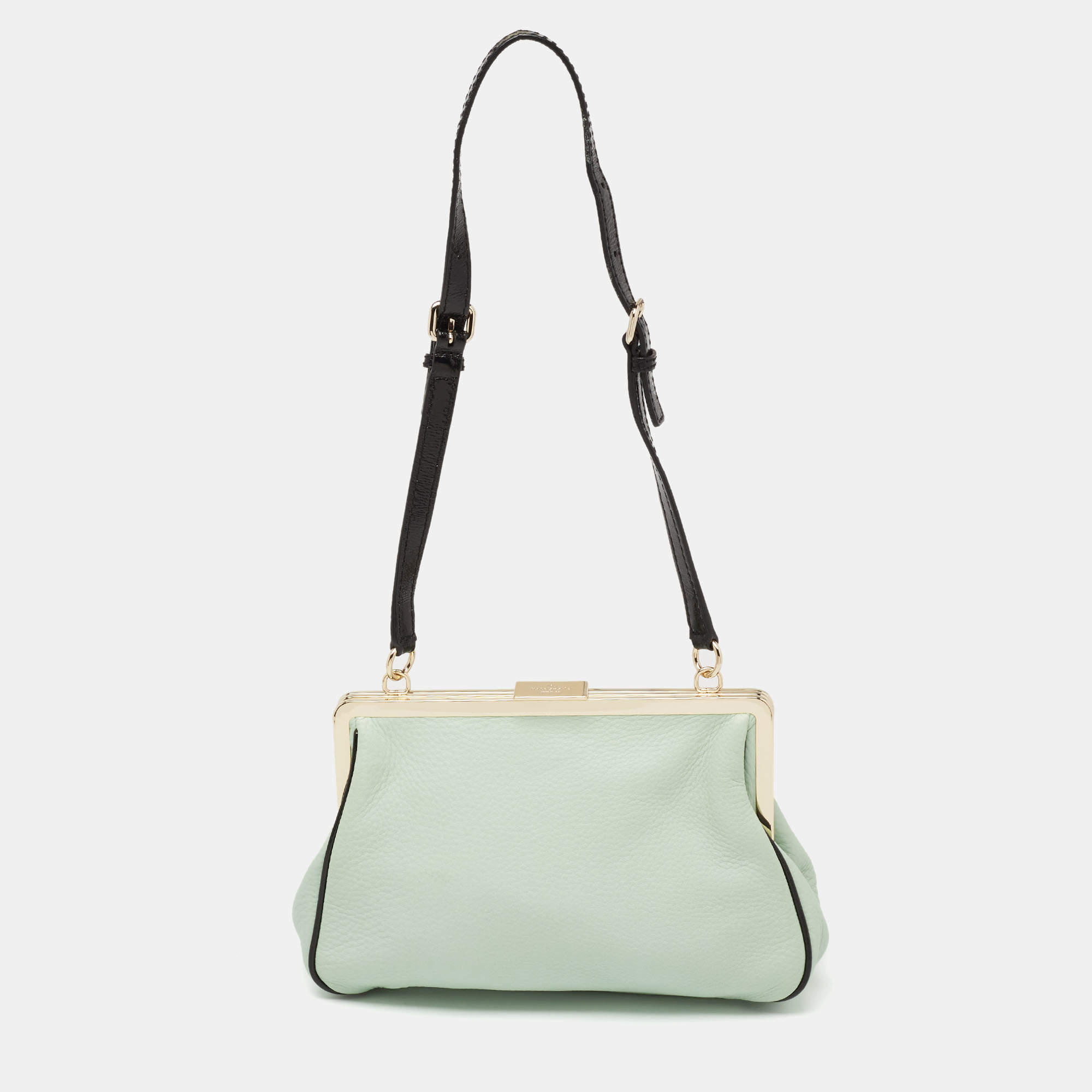 Pre Owned Kate Spade Mint Green Leather Frame Shoulder Bag