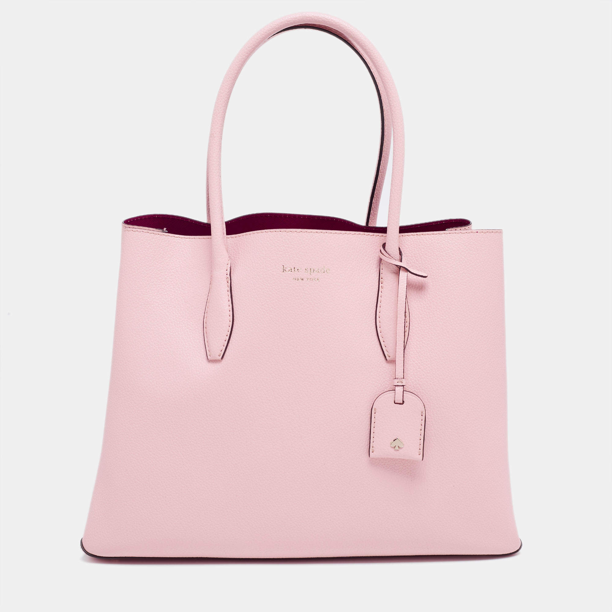 Pre Owned Kate Spade Pink Leather Medium Eva Tote