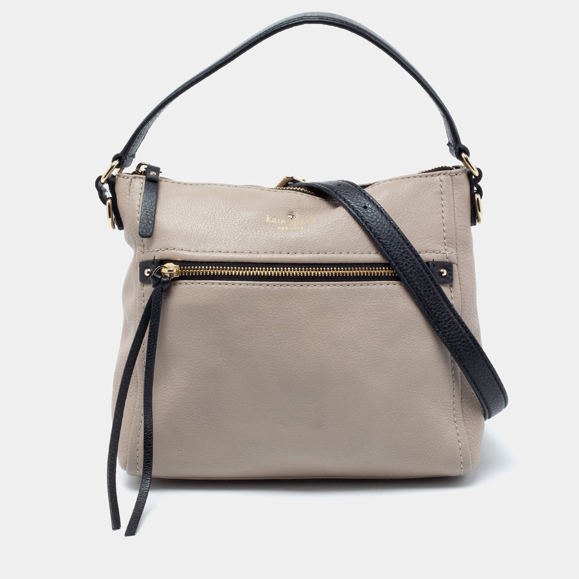 Kate Spade Grey/Black Leather Top Handle Bag