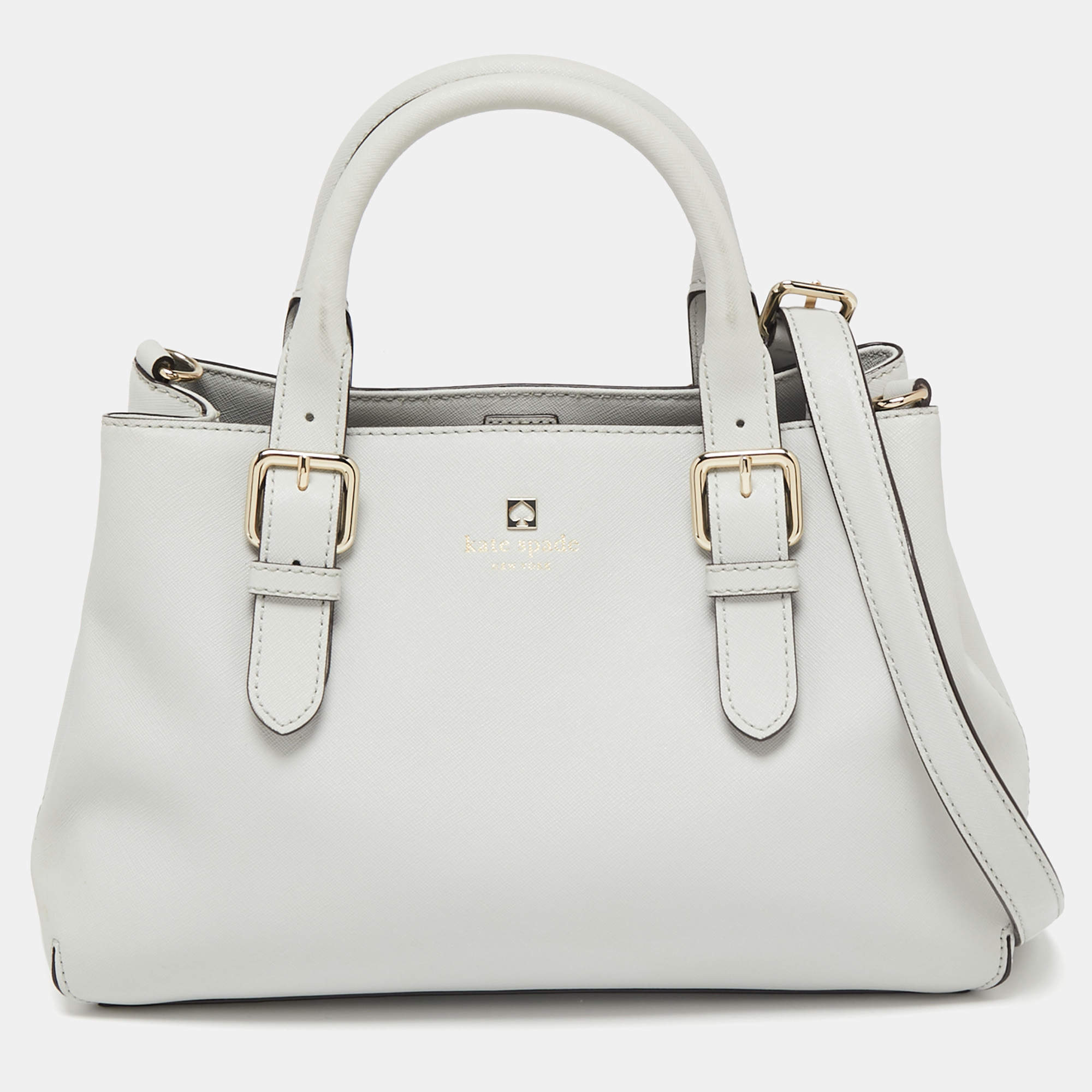 Pre Owned Kate Spade Grey Leather Tote