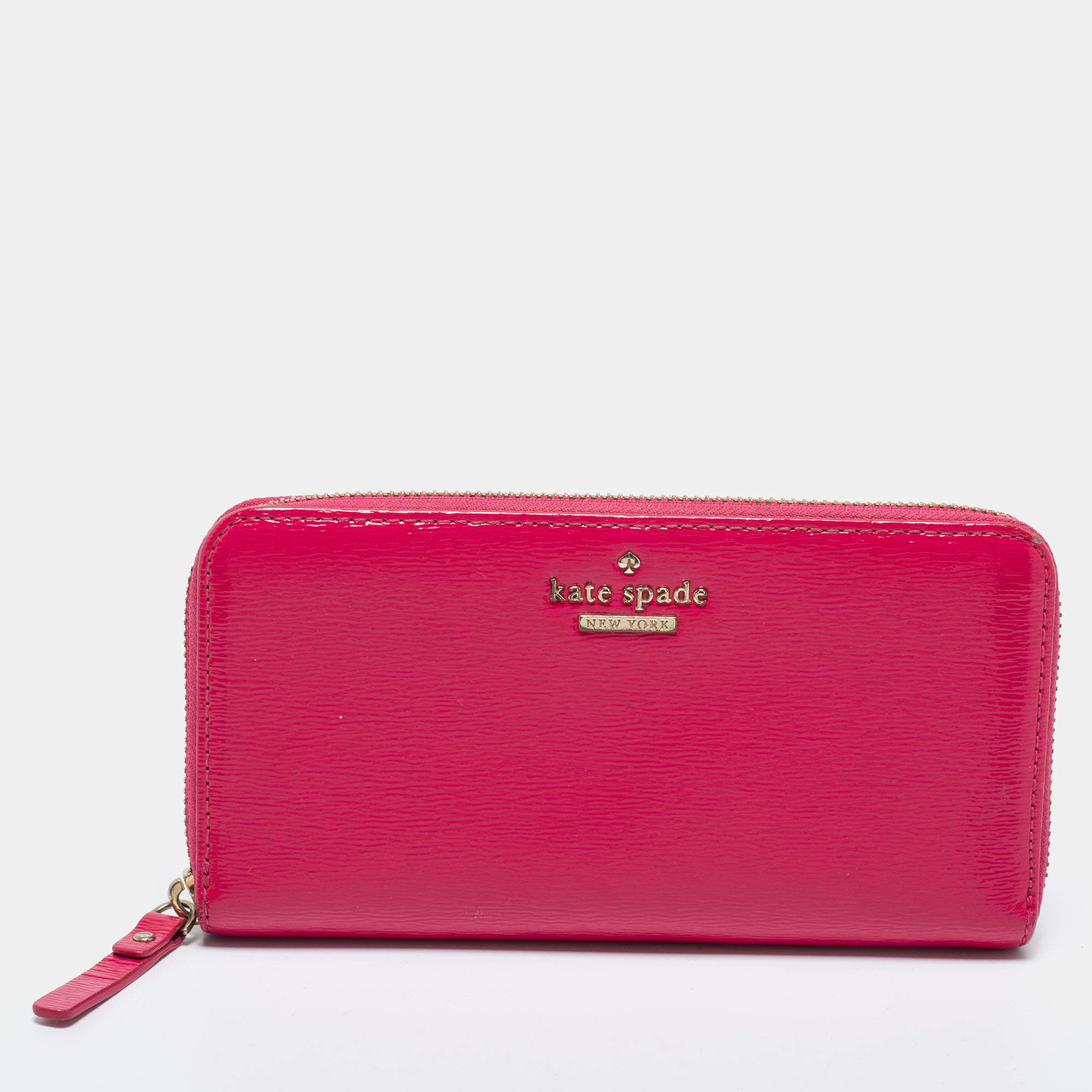 Kate Spade Pink Patent Leather Zip Around Wallet Kate Spade | TLC