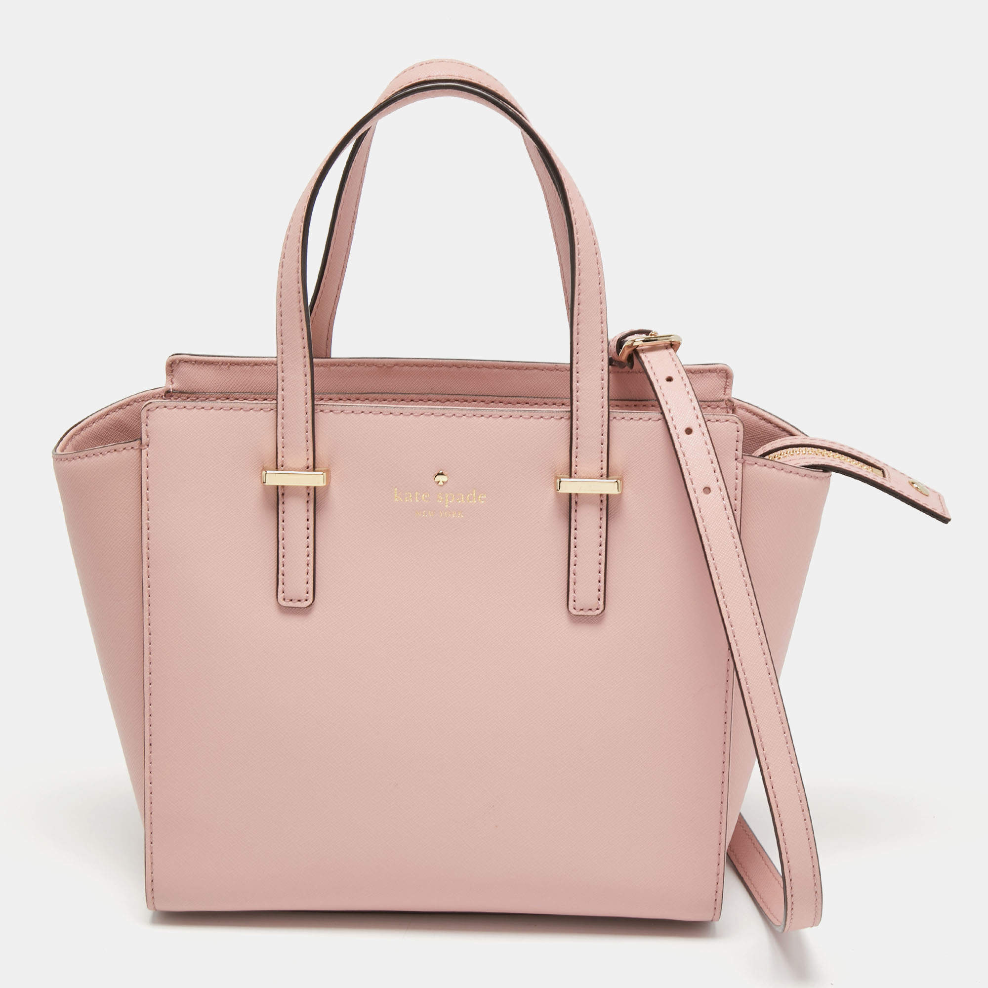 Pre Owned Kate Spade Pink Leather Cedar Street Hayden Tote