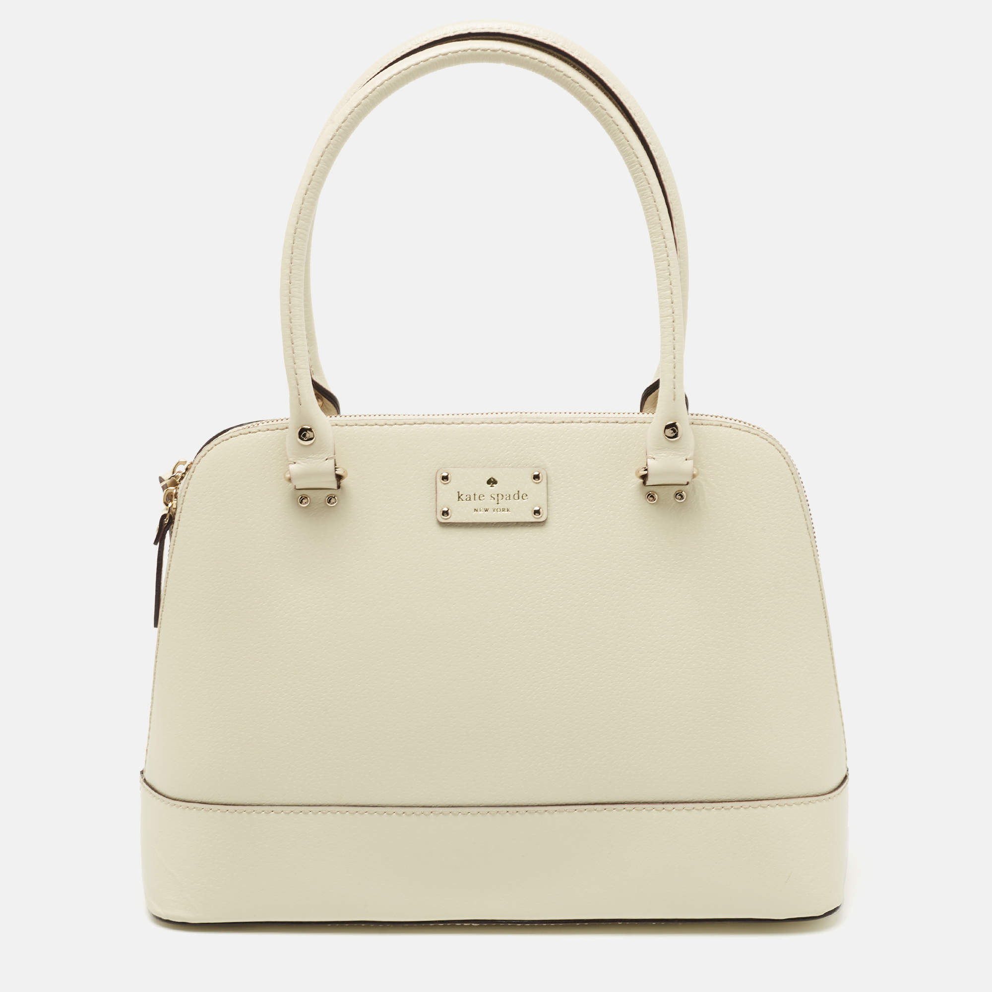 Kate Spade Off White Leather Wellesley Rachelle Satchel