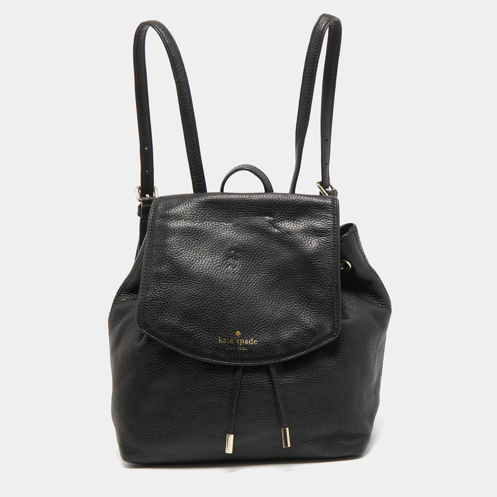 Pre Owned Kate Spade Black Leather Small Breezy Backpack