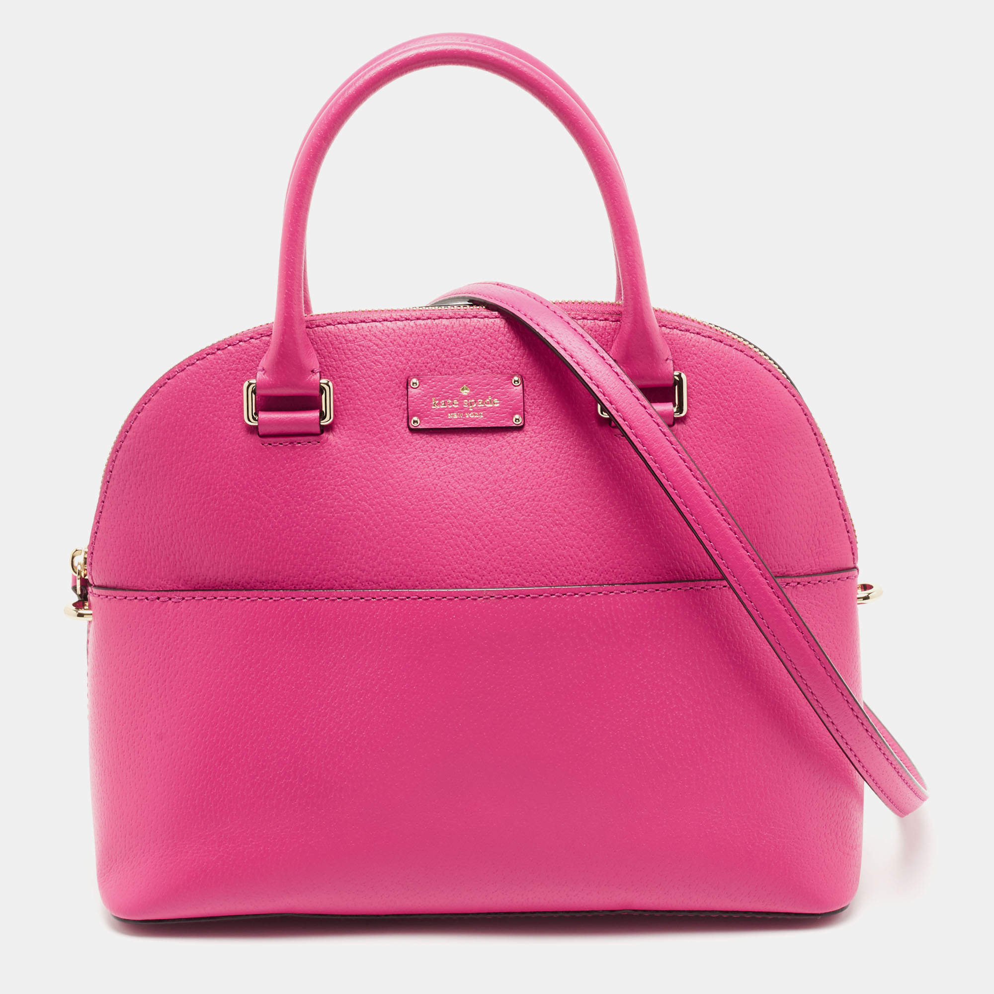 Pre Owned Kate Spade Pink Leather New York Groove Carli Satchel