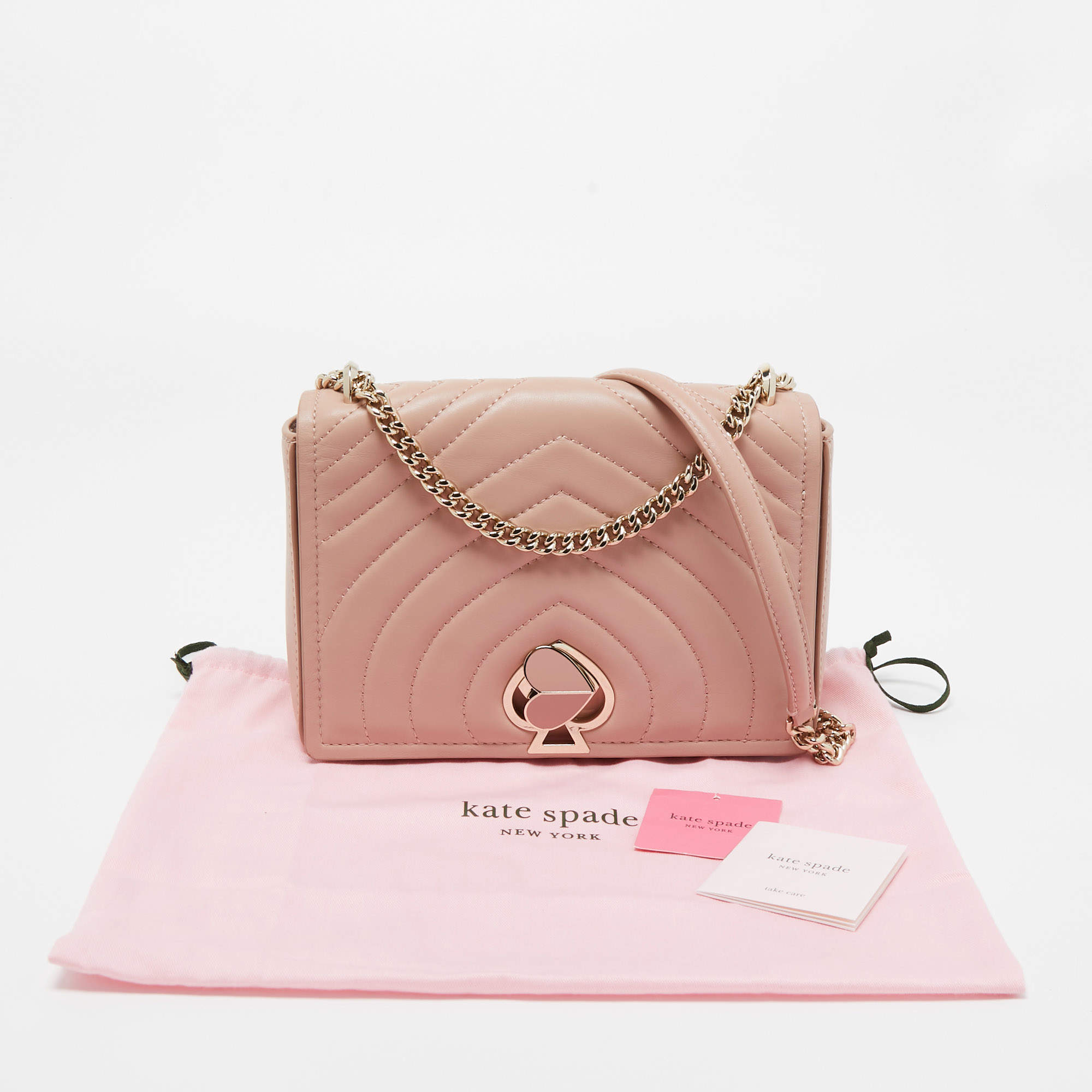 Kate Spade Flapper Pink Leather Medium Convertible Amelia Chain