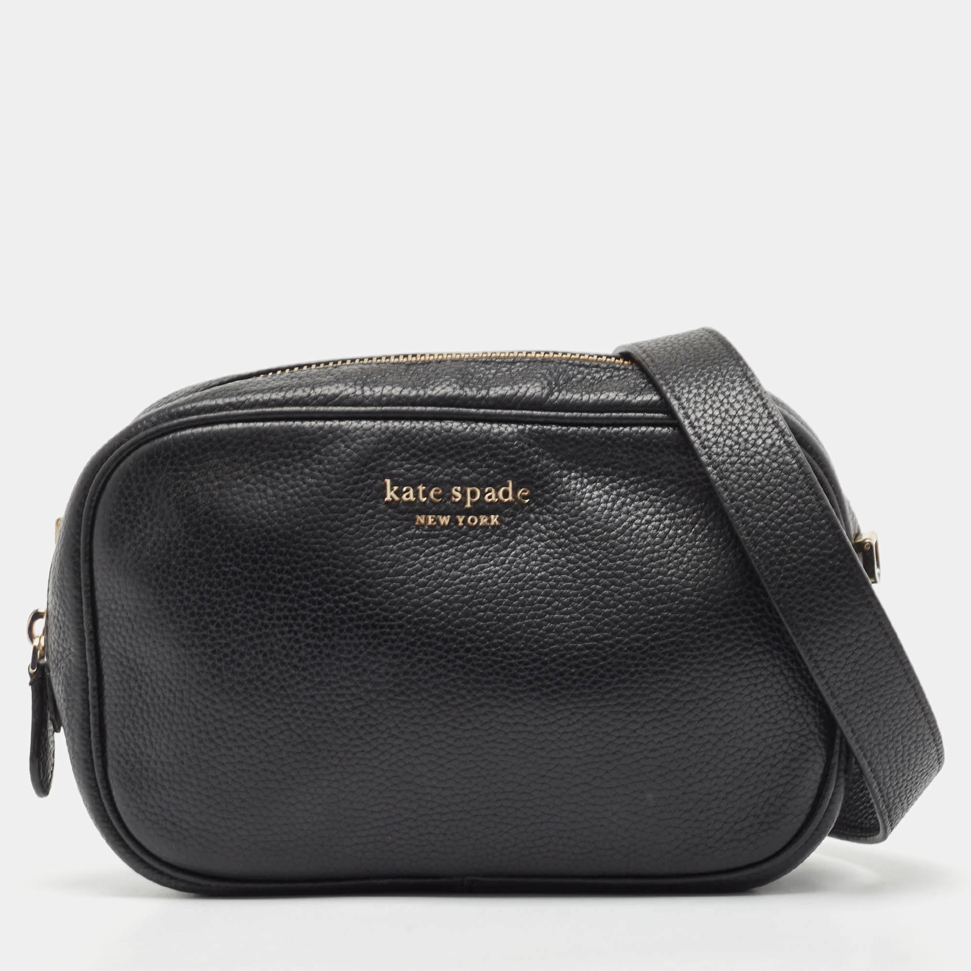 Kate Spade Black Leather Camera Crossbody Bag