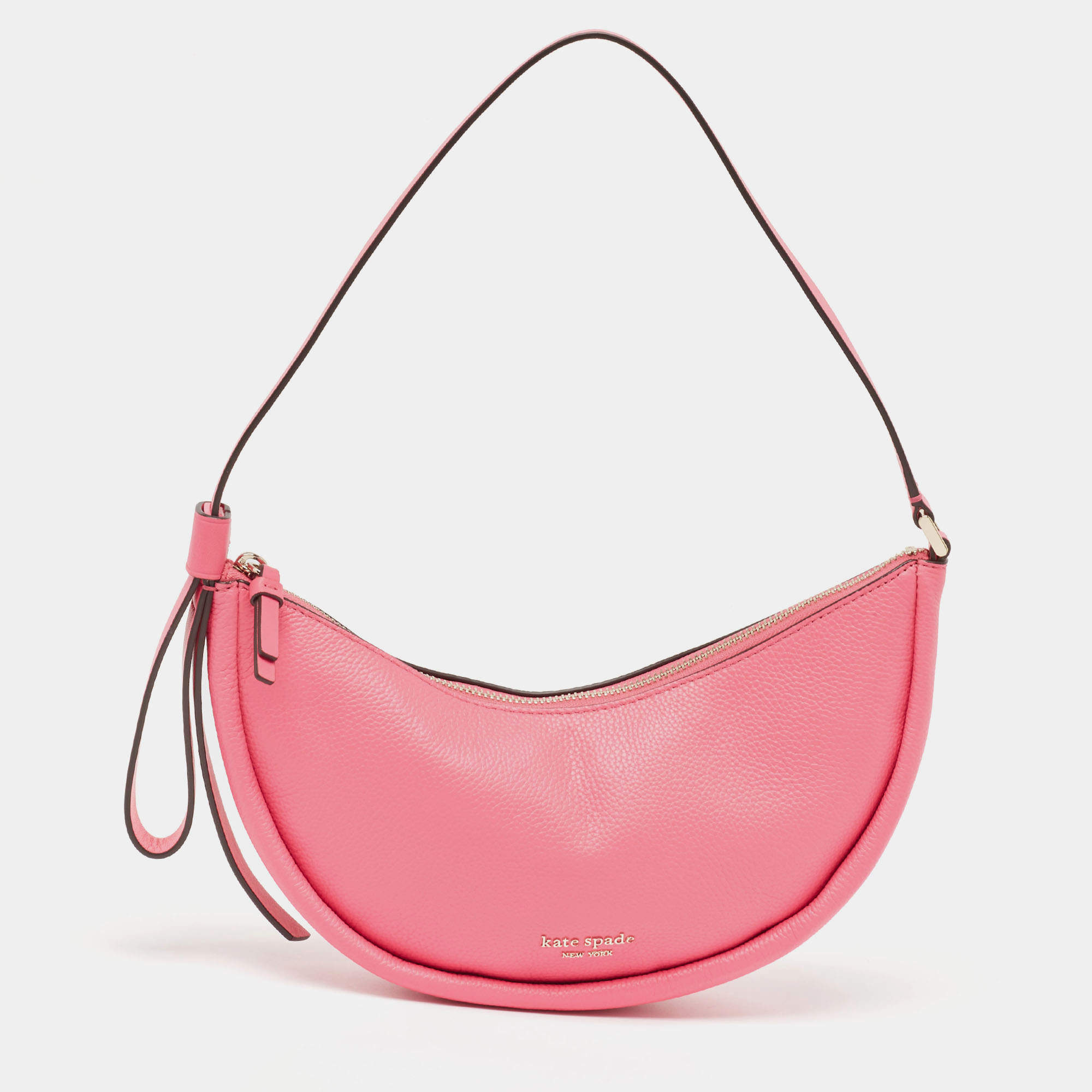 Kate Spade Pink Leather Small Smile Hobo