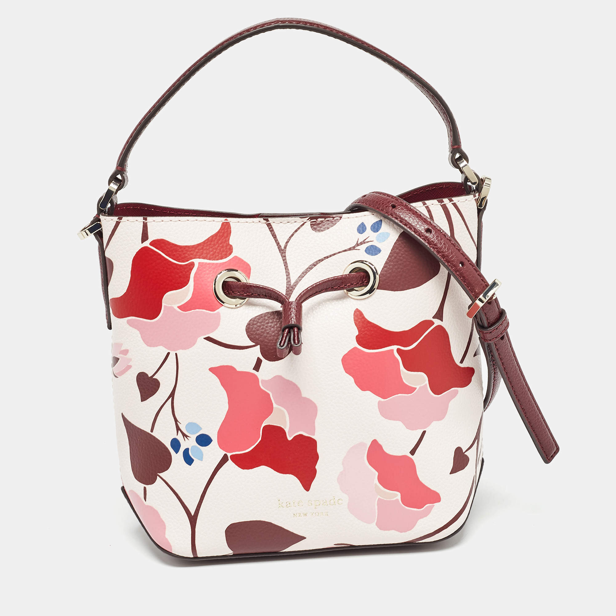 Pre Owned Kate Spade Multicolor Leather Small Eva Nouveau Bloom Bucket Bag
