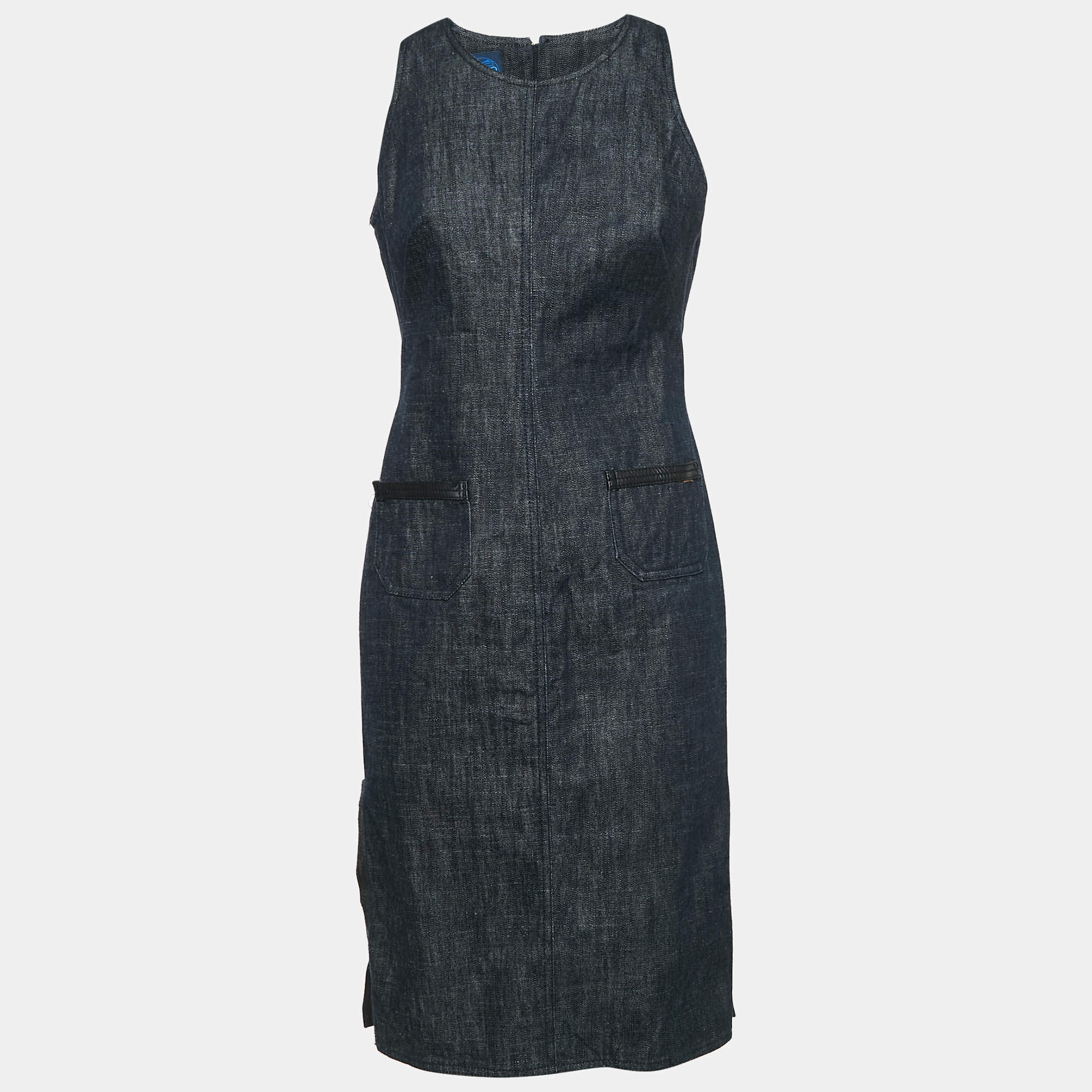 Kenzo Navy Blue Denim Jeans Sleeveless Short Dress M