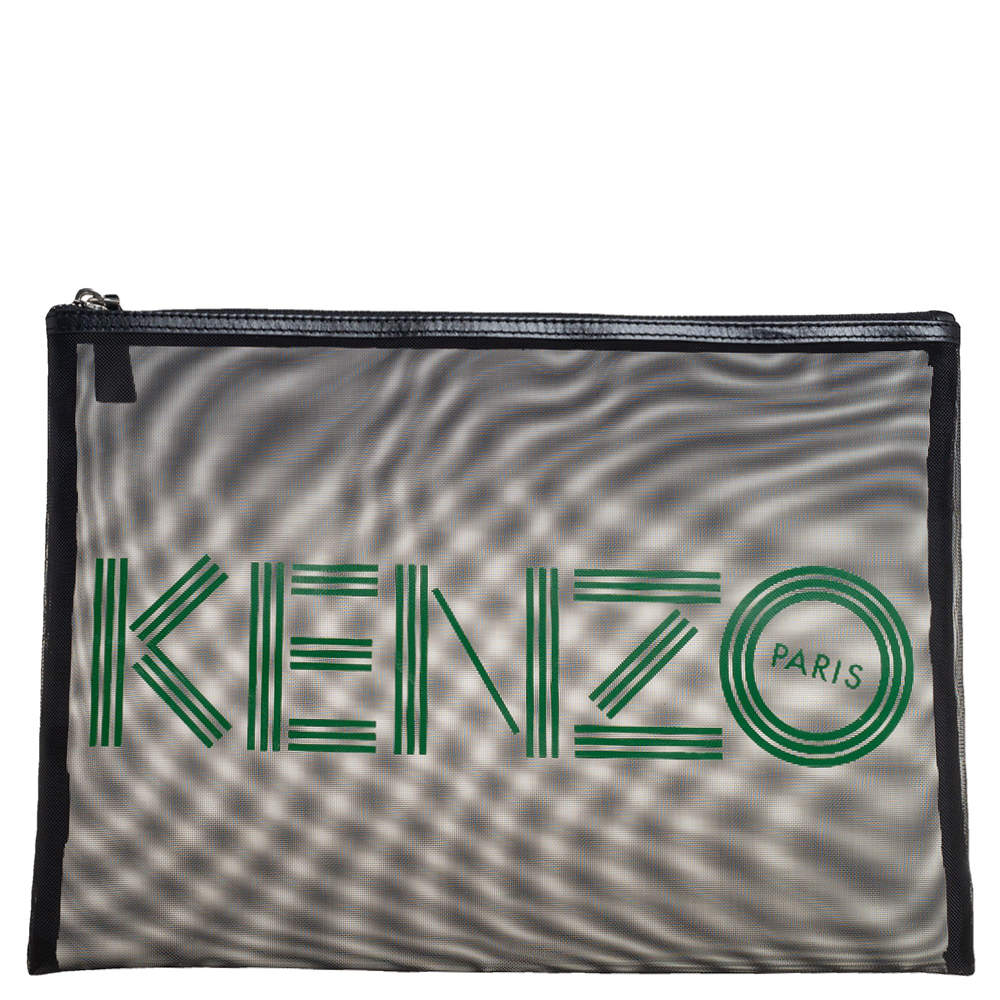 Kenzo Green/Black Mesh Clutch