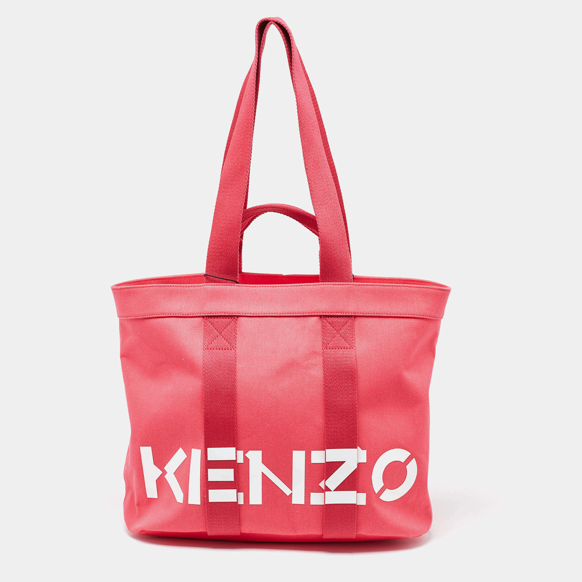 Kenzo Pink Canvas Logo Shopper Tote